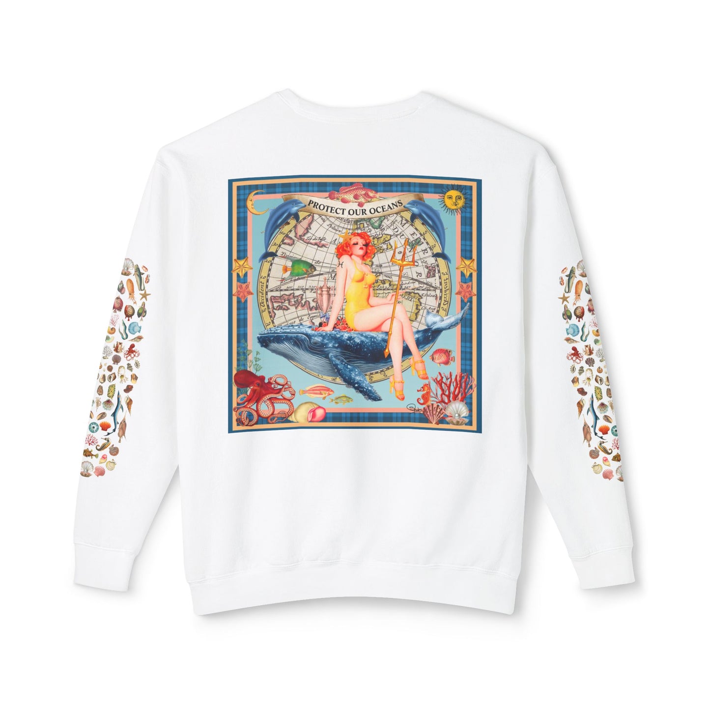 Environment Friendly Crewneck Sweatshirt - Protect Our Oceans Design