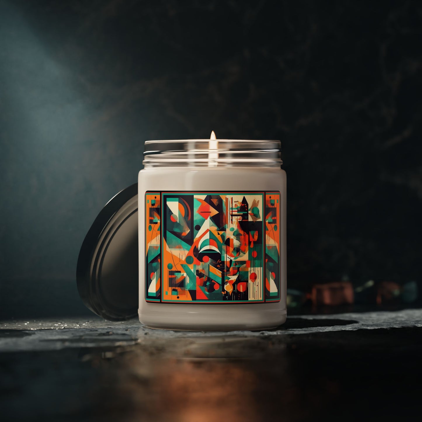 “Cityscape” Abstract Art - Scented Soy Candle, 9oz