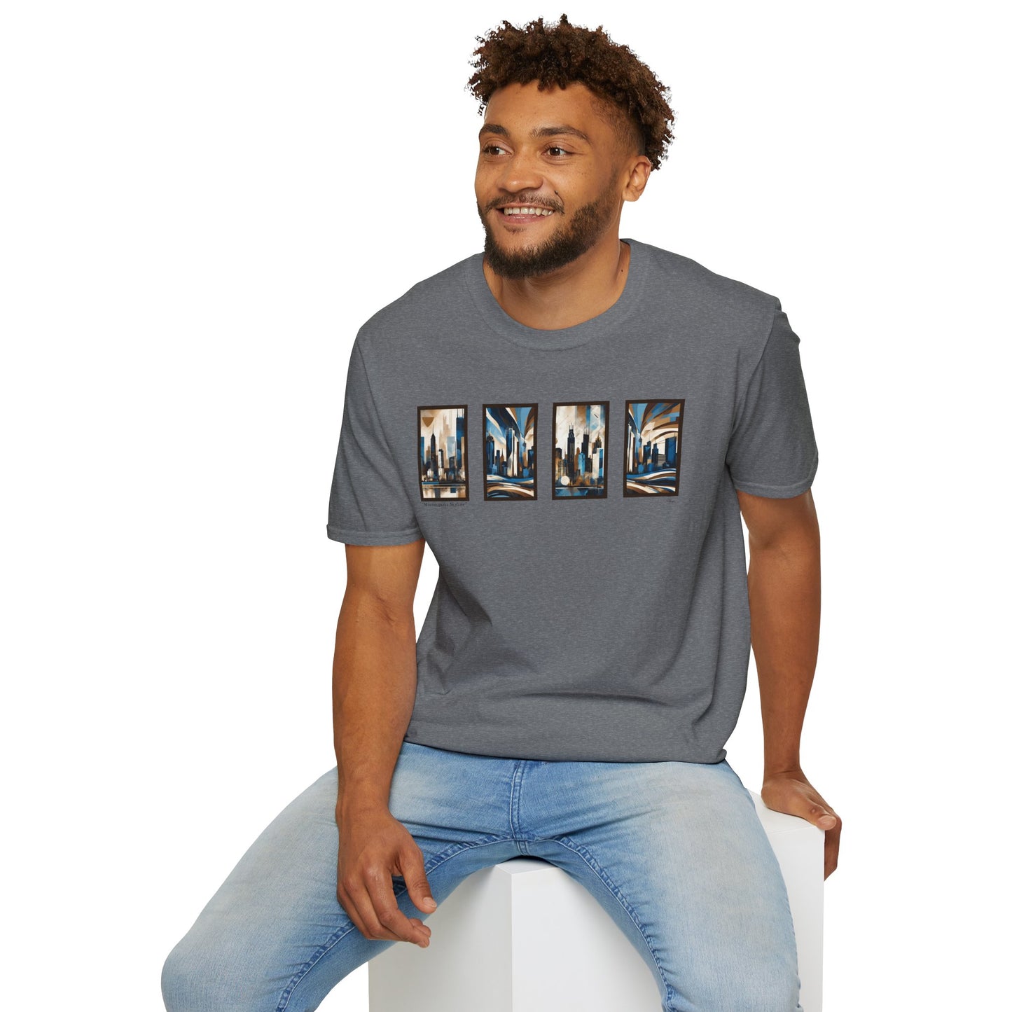 “Minneapolis Skyline” Abstract Art - Unisex T-Shirt