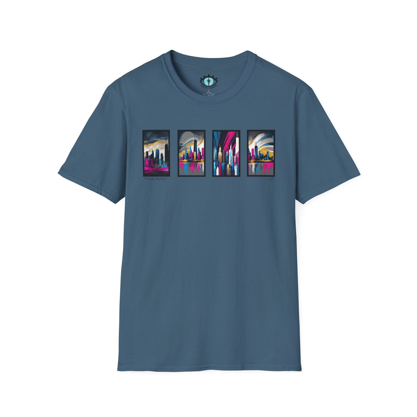 “Chicago Skyline” Abstract Art - Unisex T-Shirt
