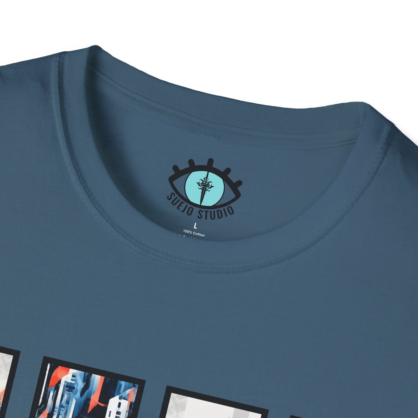 “Cityscape Blue” Abstract Art - Unisex T-Shirt
