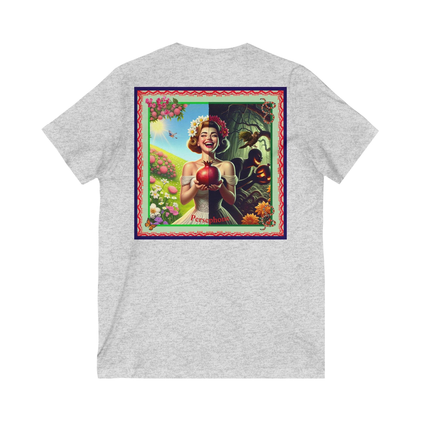 Persephone- Goddess of Spring and Queen of the Underworld - Unisex Short Sleeve V-Neck Tee
