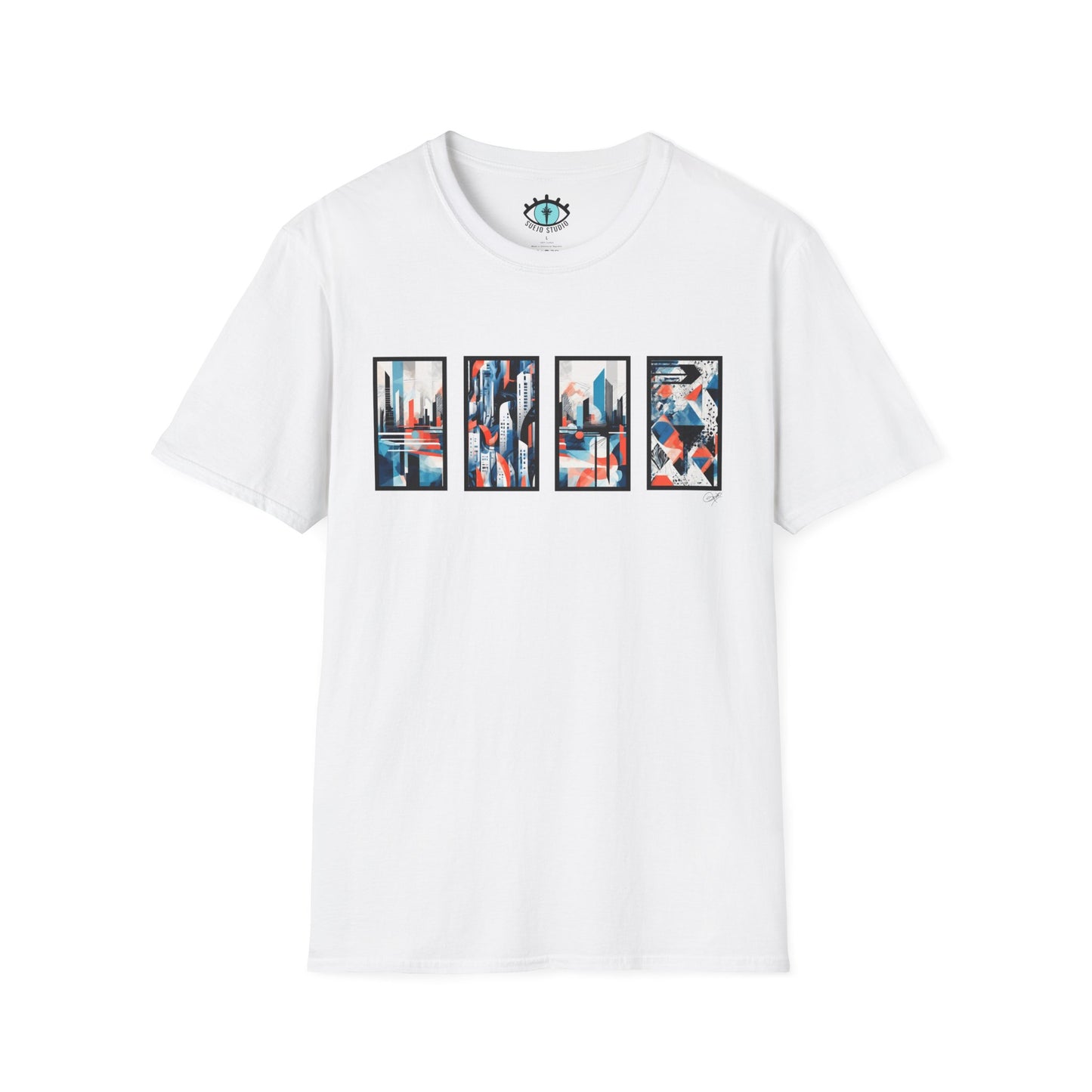 “Cityscape Blue” Abstract Art - Unisex T-Shirt