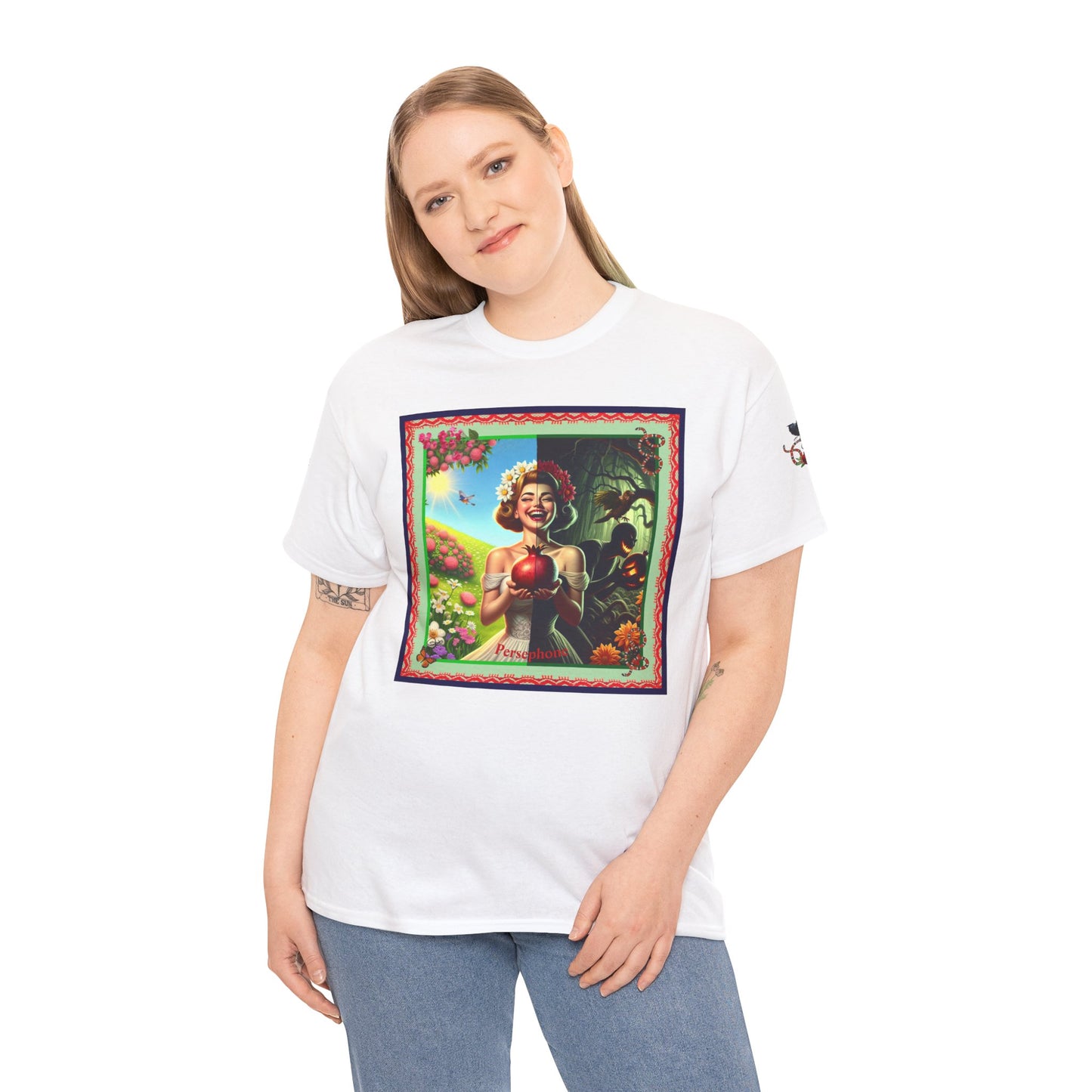 Persephone- Goddess of Spring and Queen of the Underworld - Unisex Heavy Cotton Tee