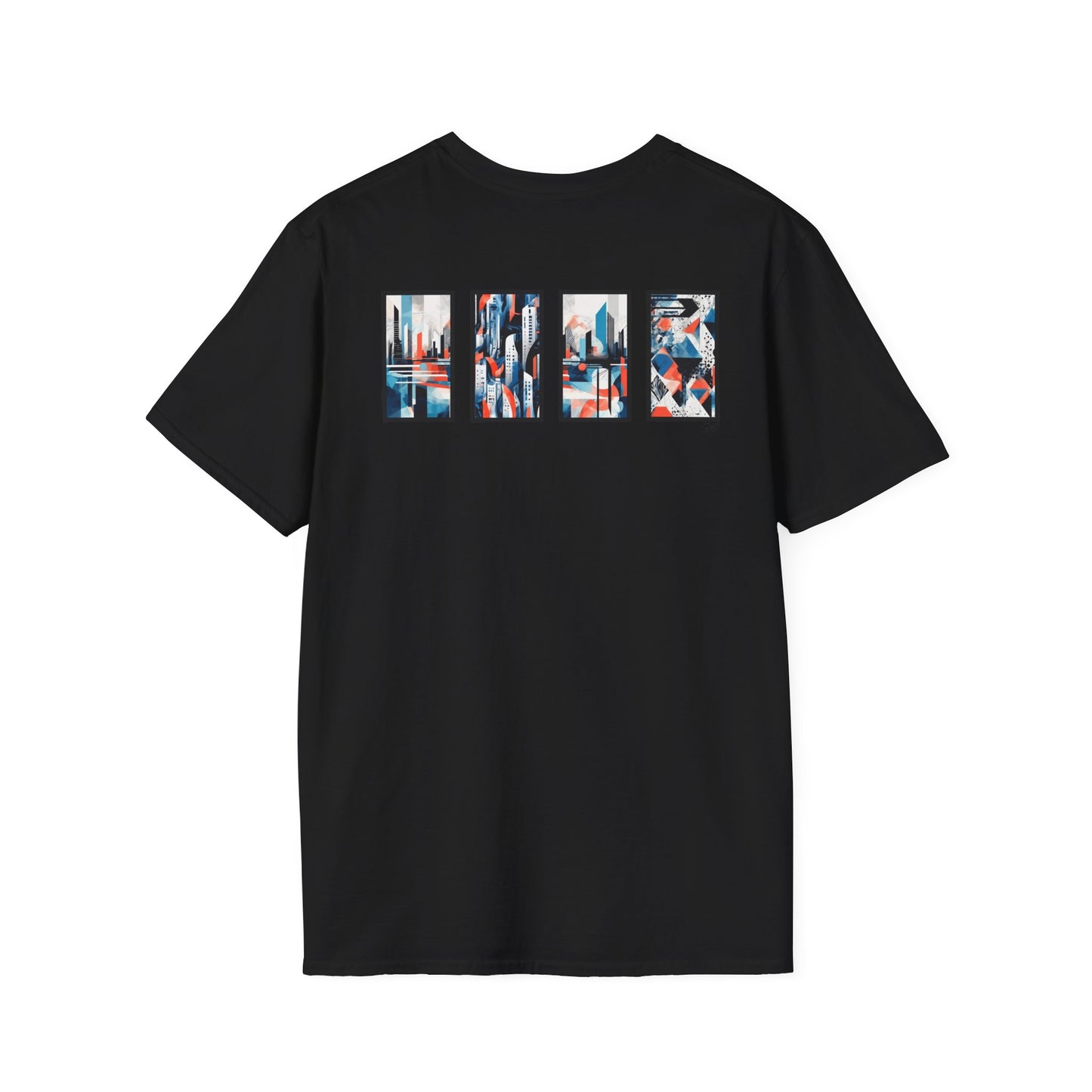 “Cityscape Blue” Abstract Art - Unisex T-Shirt