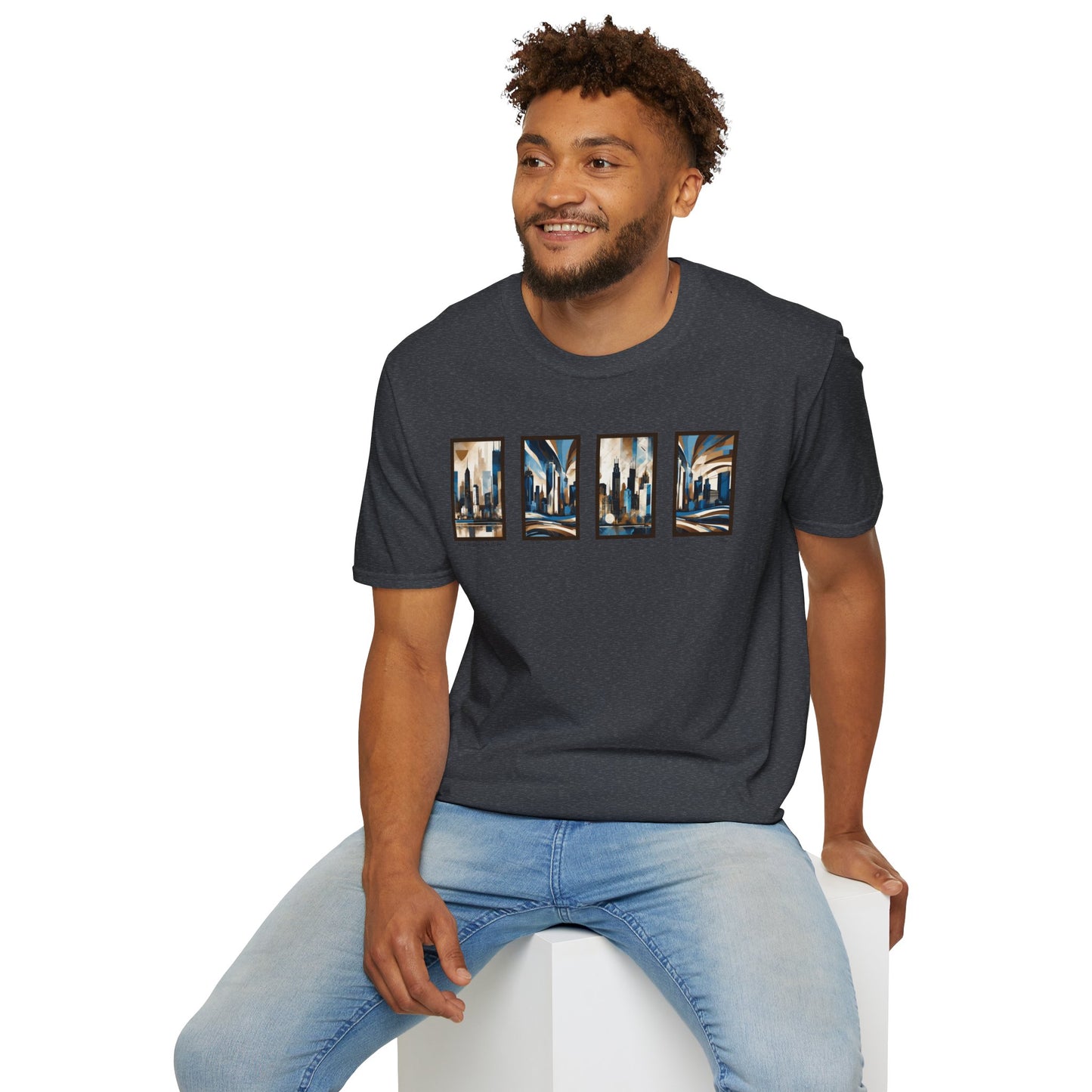 “Minneapolis Skyline” Abstract Art - Unisex T-Shirt