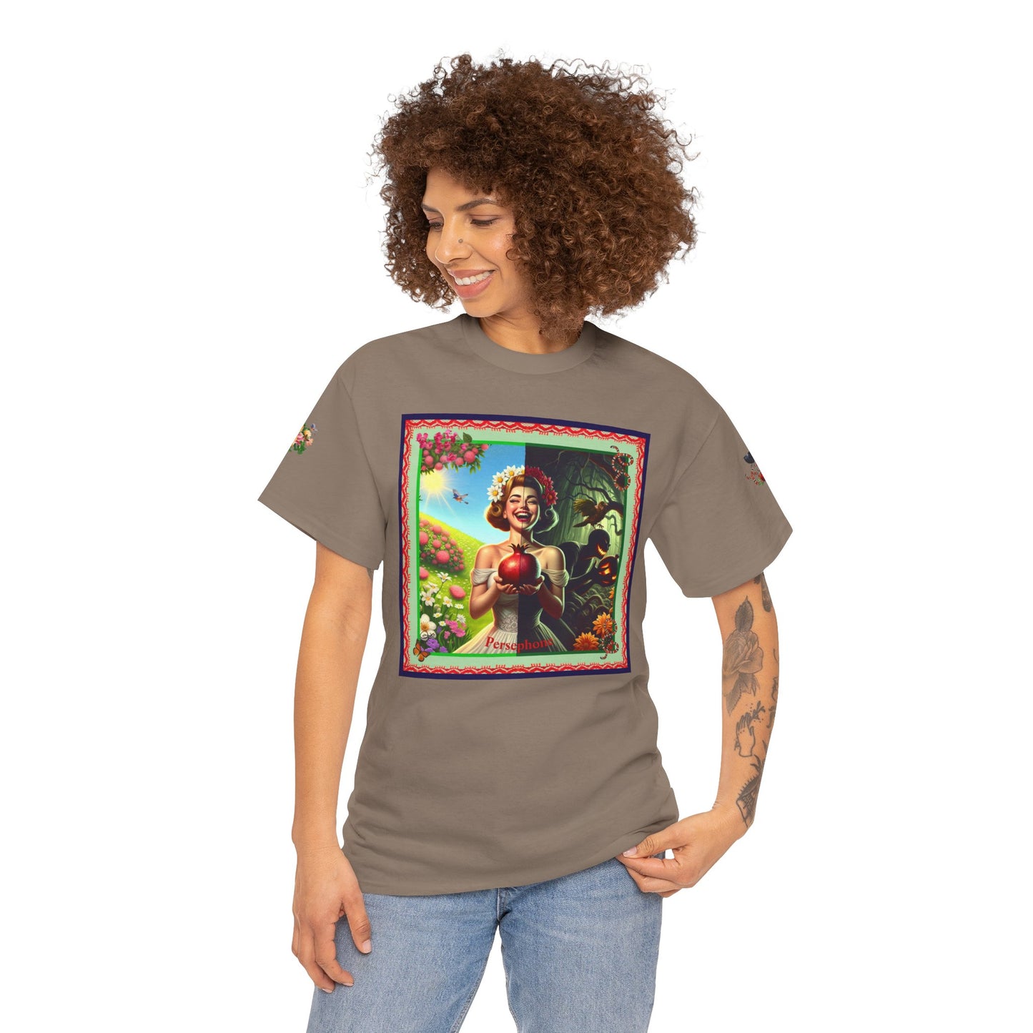 Persephone- Goddess of Spring and Queen of the Underworld - Unisex Heavy Cotton Tee