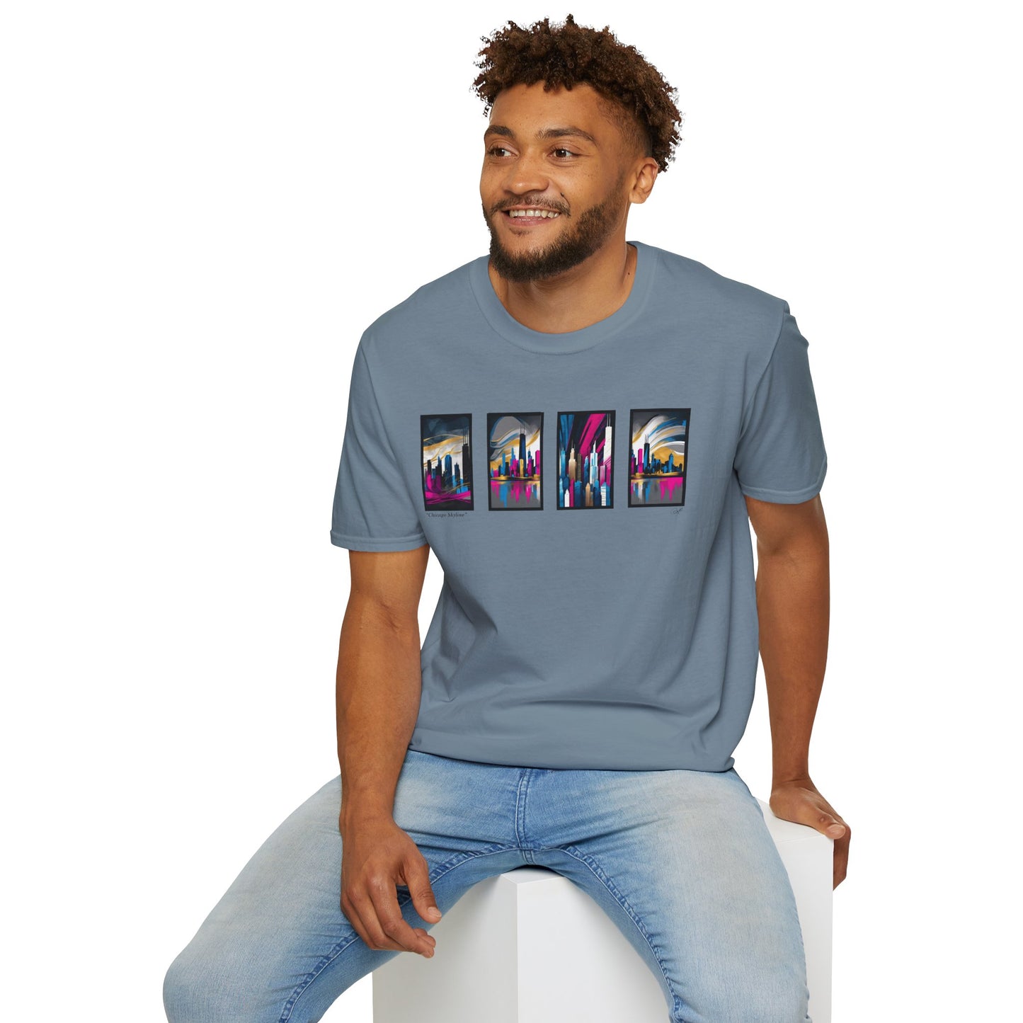 “Chicago Skyline” Abstract Art - Unisex T-Shirt