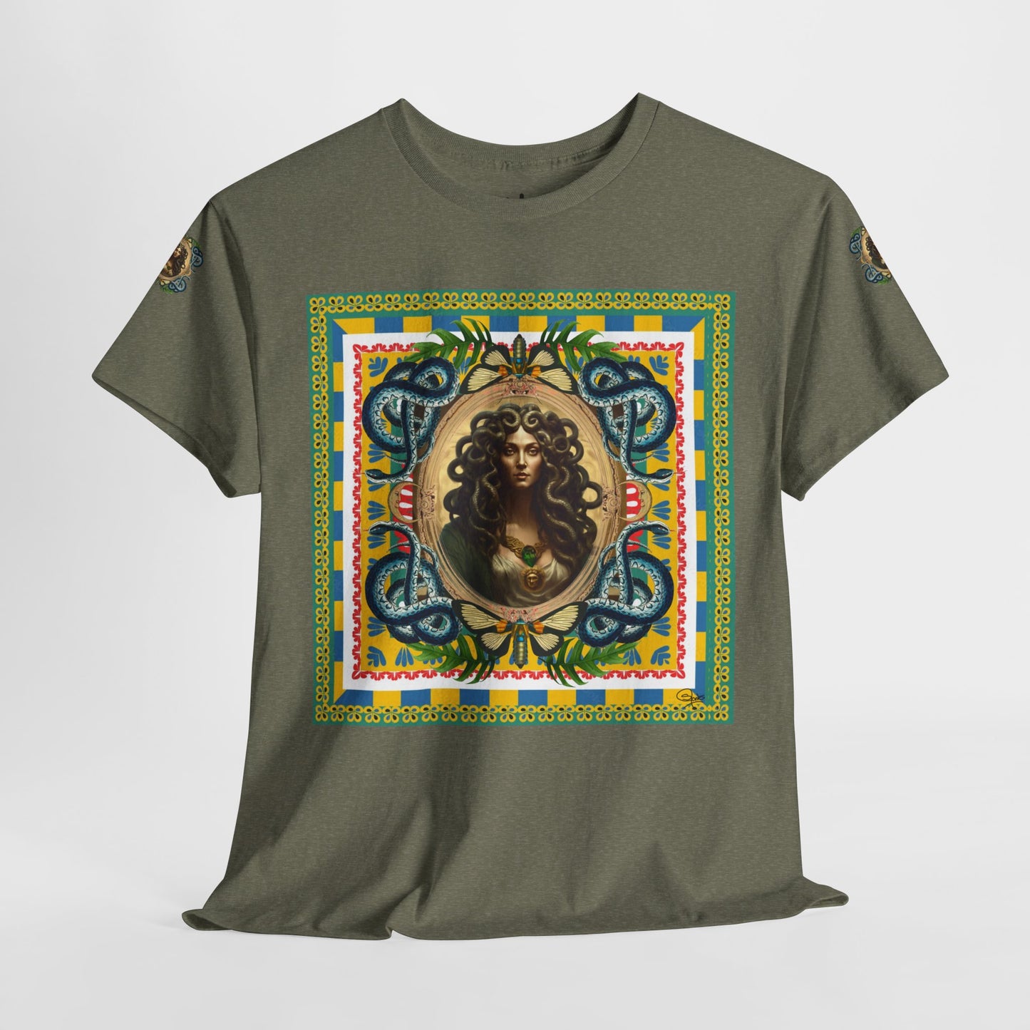 Mona Lisa Medusa - Unisex Cotton T-Shirt