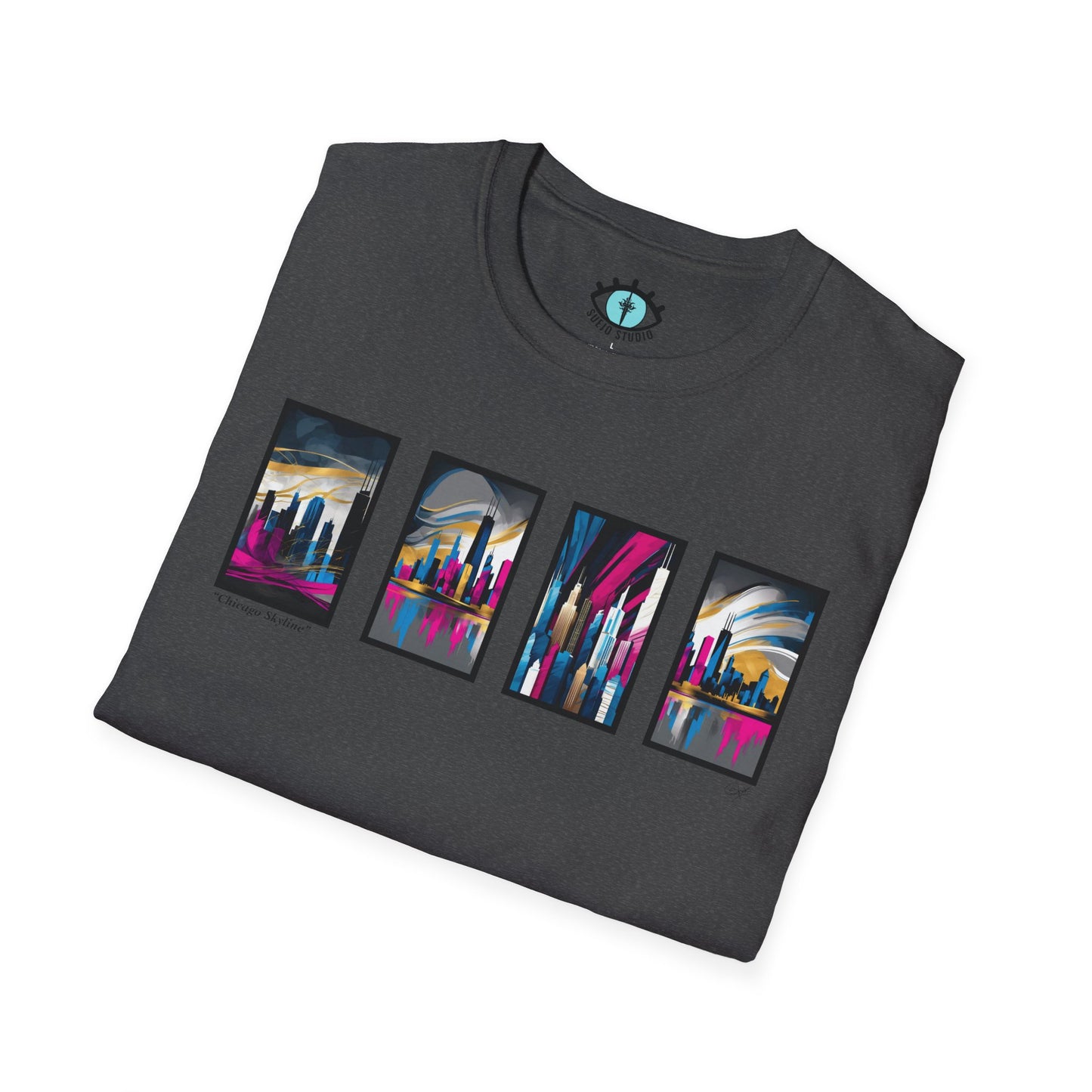 “Chicago Skyline” Abstract Art - Unisex T-Shirt