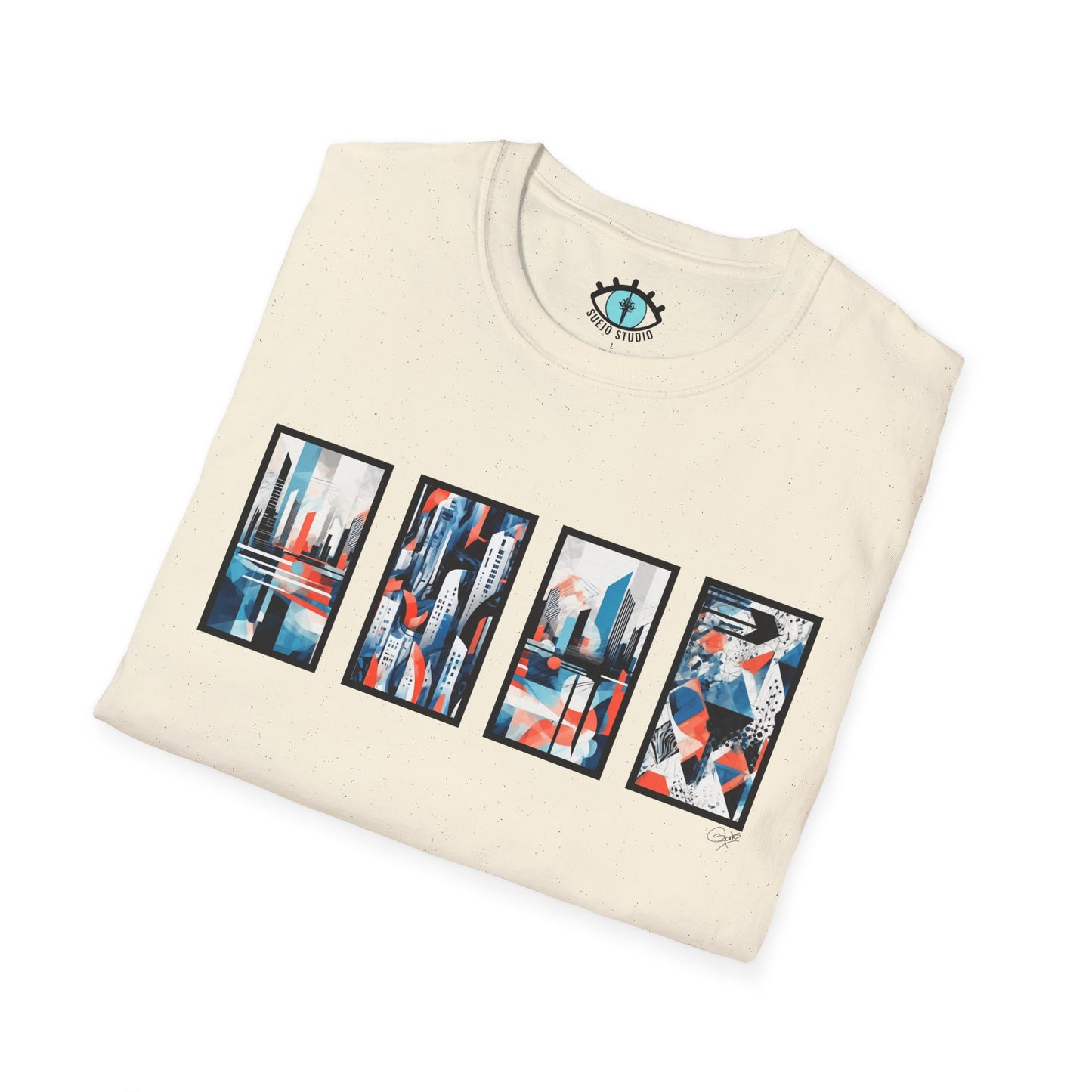 “Cityscape Blue” Abstract Art - Unisex T-Shirt