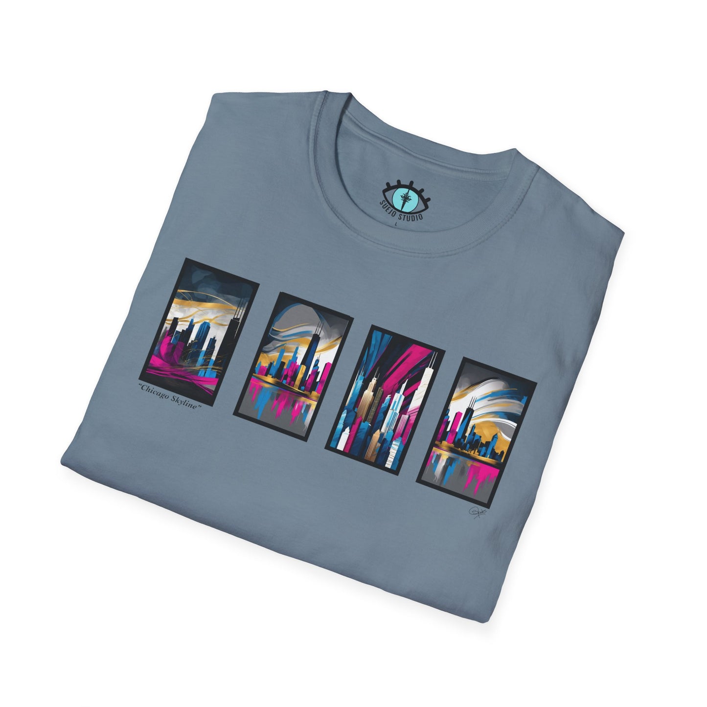 “Chicago Skyline” Abstract Art - Unisex T-Shirt