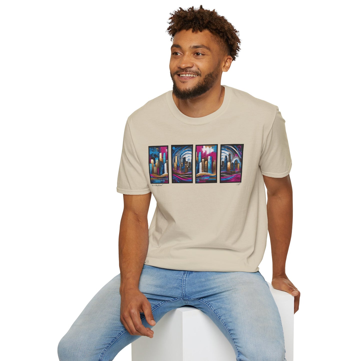 “LA Skyline” Abstract Art - Unisex T-Shirt