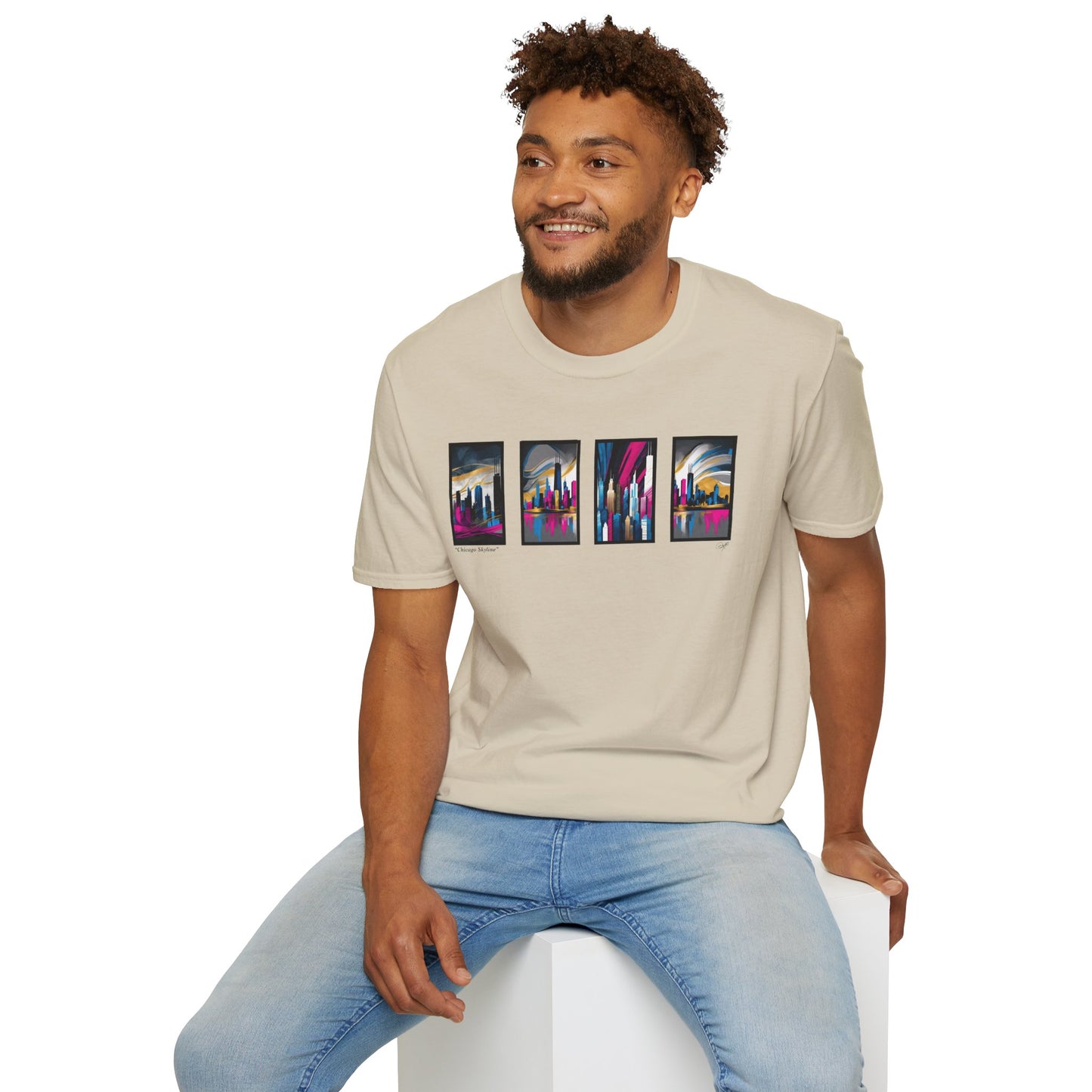 “Chicago Skyline” Abstract Art - Unisex T-Shirt