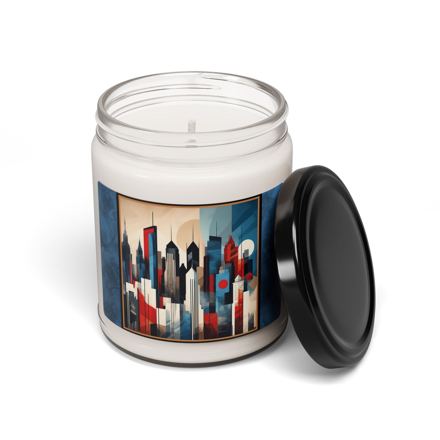 “NYC Skyline” Abstract Art - Scented Soy Candle, 9oz