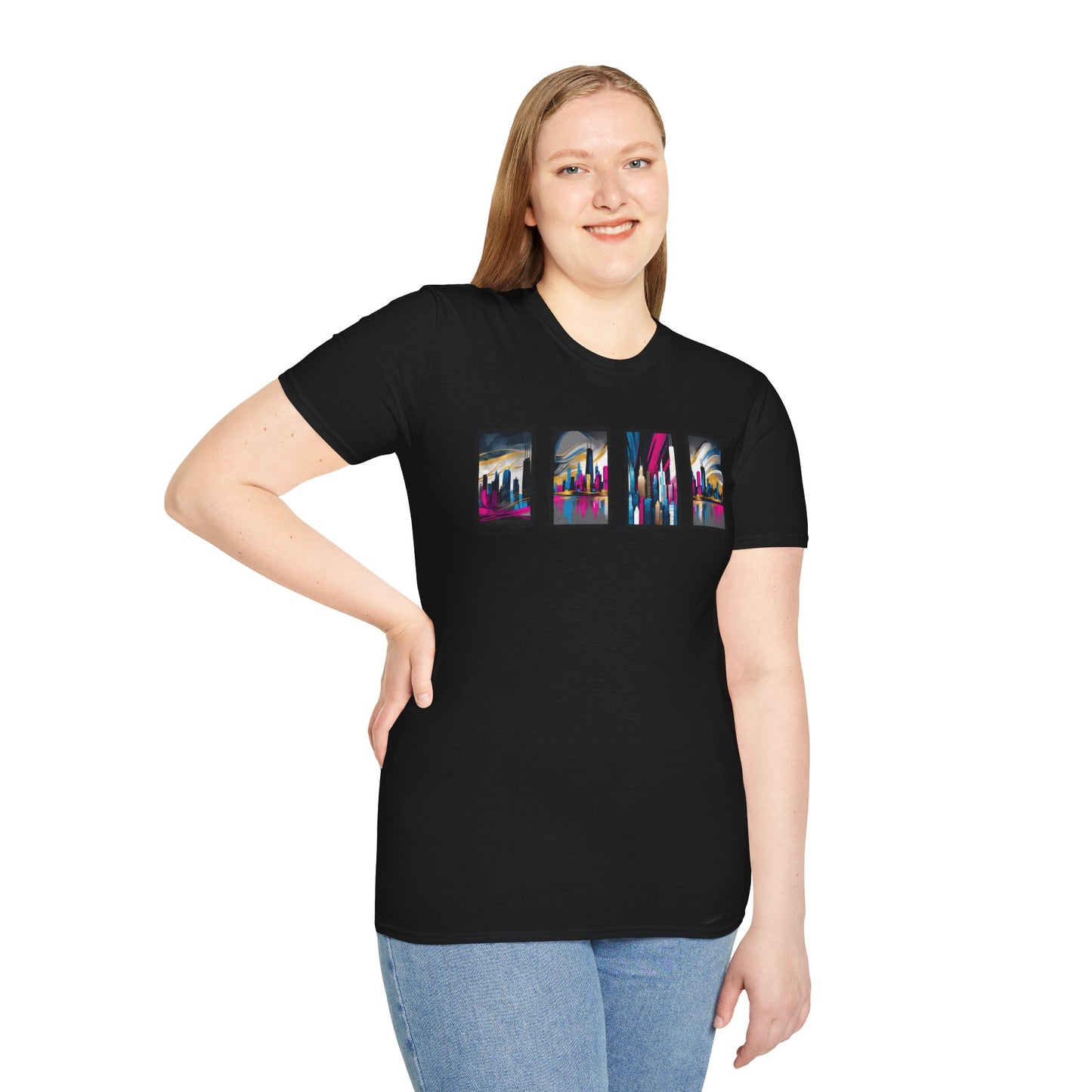 “Chicago Skyline” Abstract Art - Unisex T-Shirt