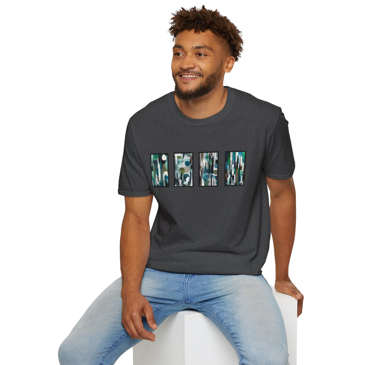 “Night Skyline” Abstract Art - Unisex T-Shirt