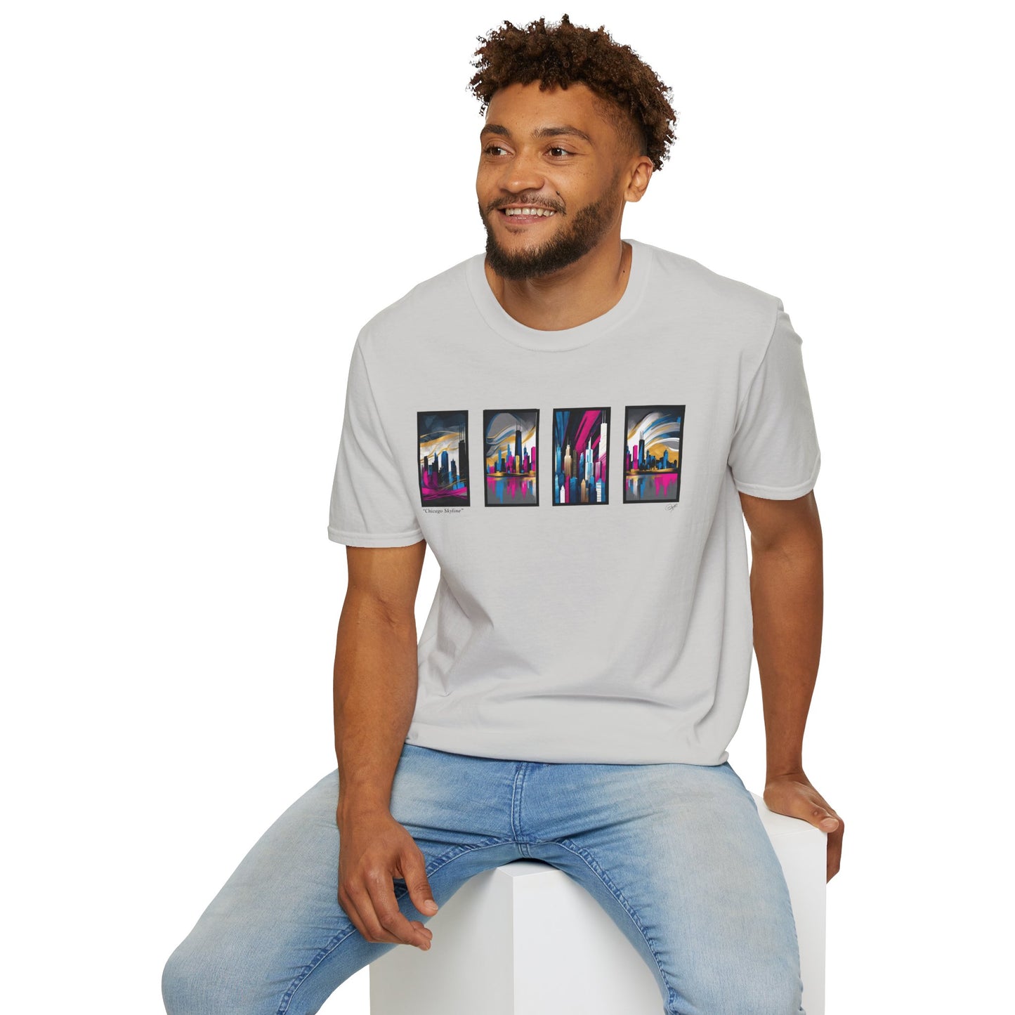 “Chicago Skyline” Abstract Art - Unisex T-Shirt