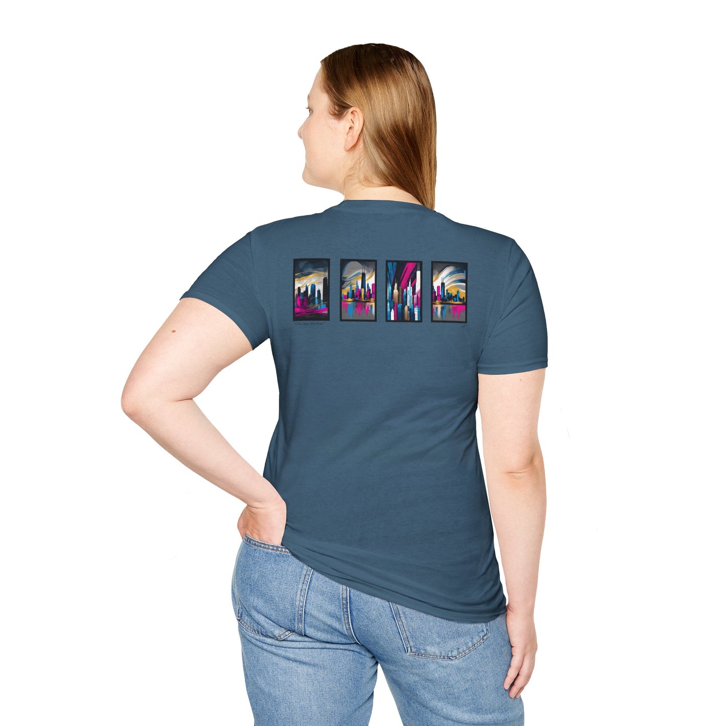 “Chicago Skyline” Abstract Art - Unisex T-Shirt