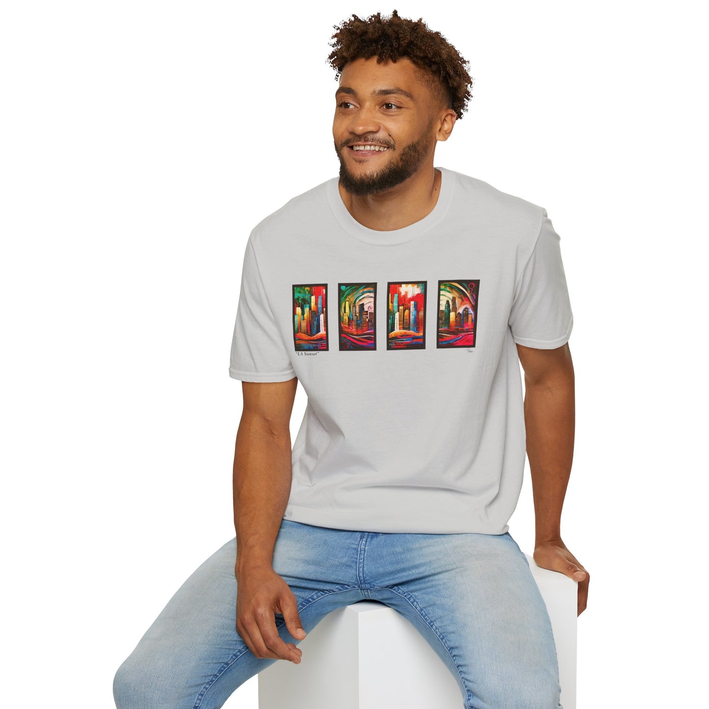“LA Sunset” Abstract Art - Unisex T-Shirt