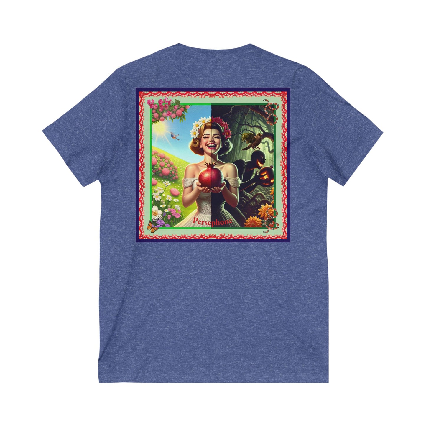 Persephone- Goddess of Spring and Queen of the Underworld - Unisex Short Sleeve V-Neck Tee