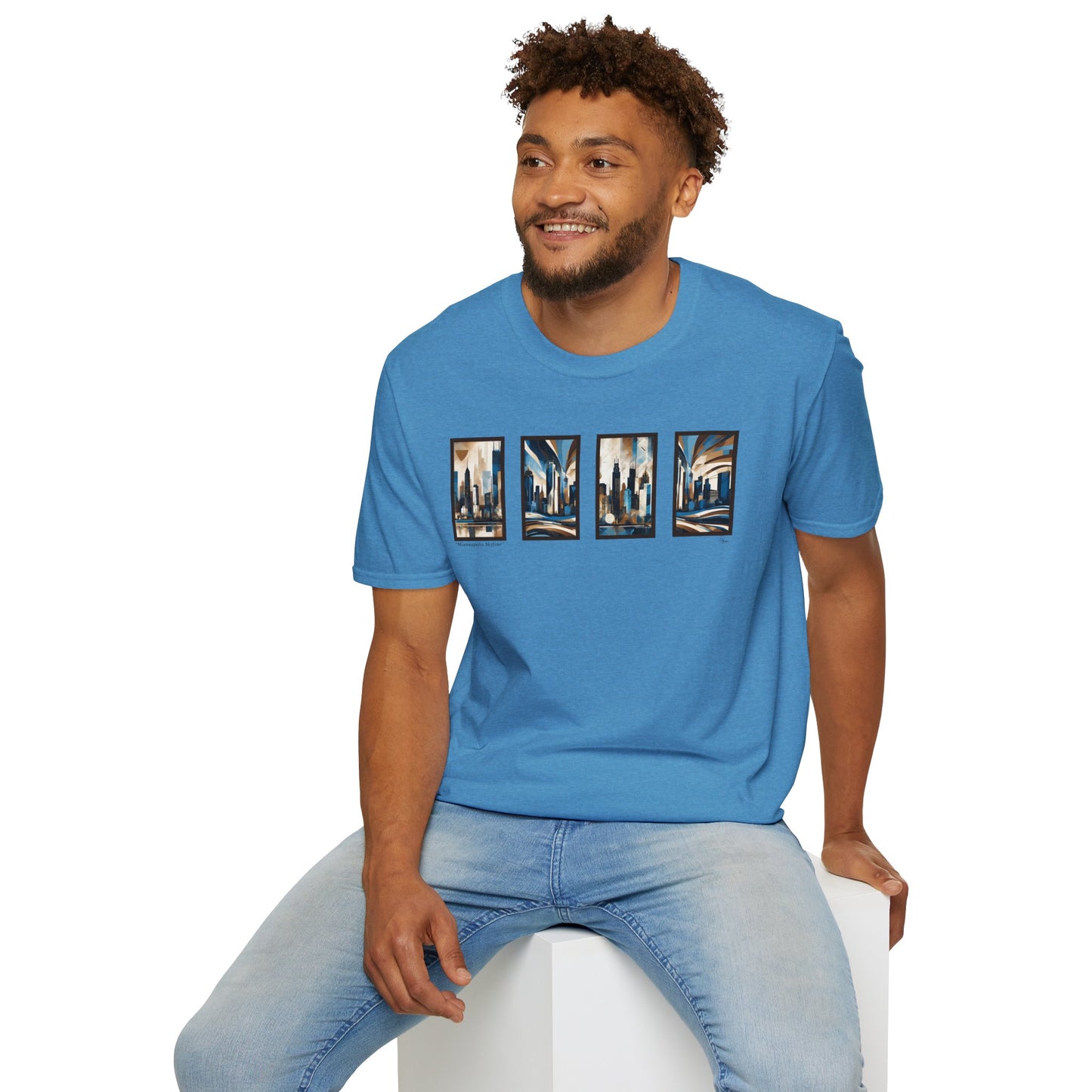 “Minneapolis Skyline” Abstract Art - Unisex T-Shirt