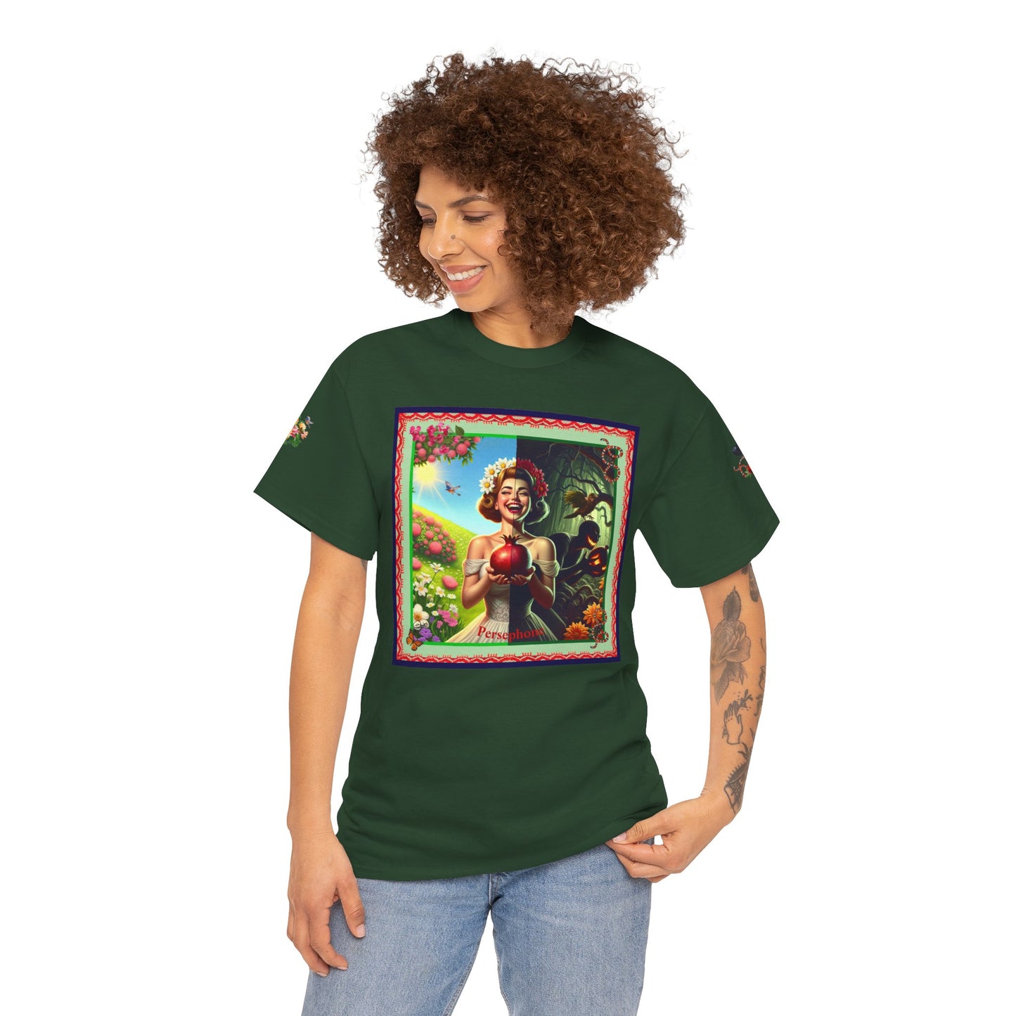 Persephone- Goddess of Spring and Queen of the Underworld - Unisex Heavy Cotton Tee