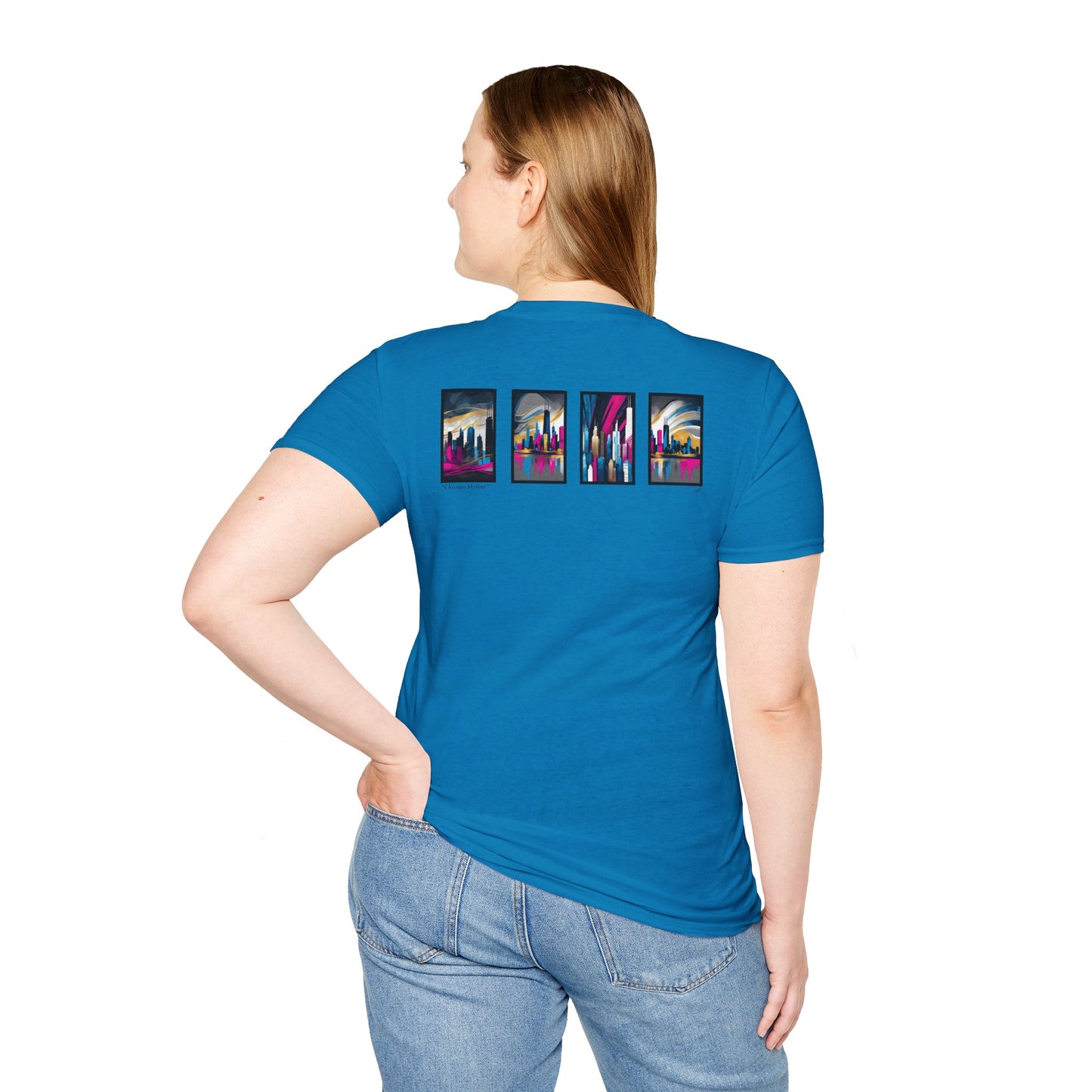 “Chicago Skyline” Abstract Art - Unisex T-Shirt