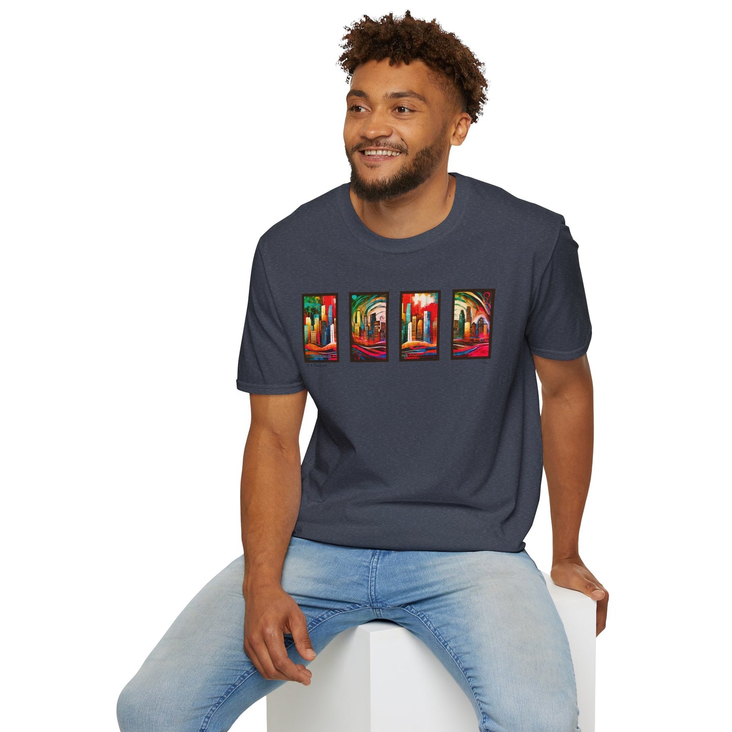 “LA Sunset” Abstract Art - Unisex T-Shirt