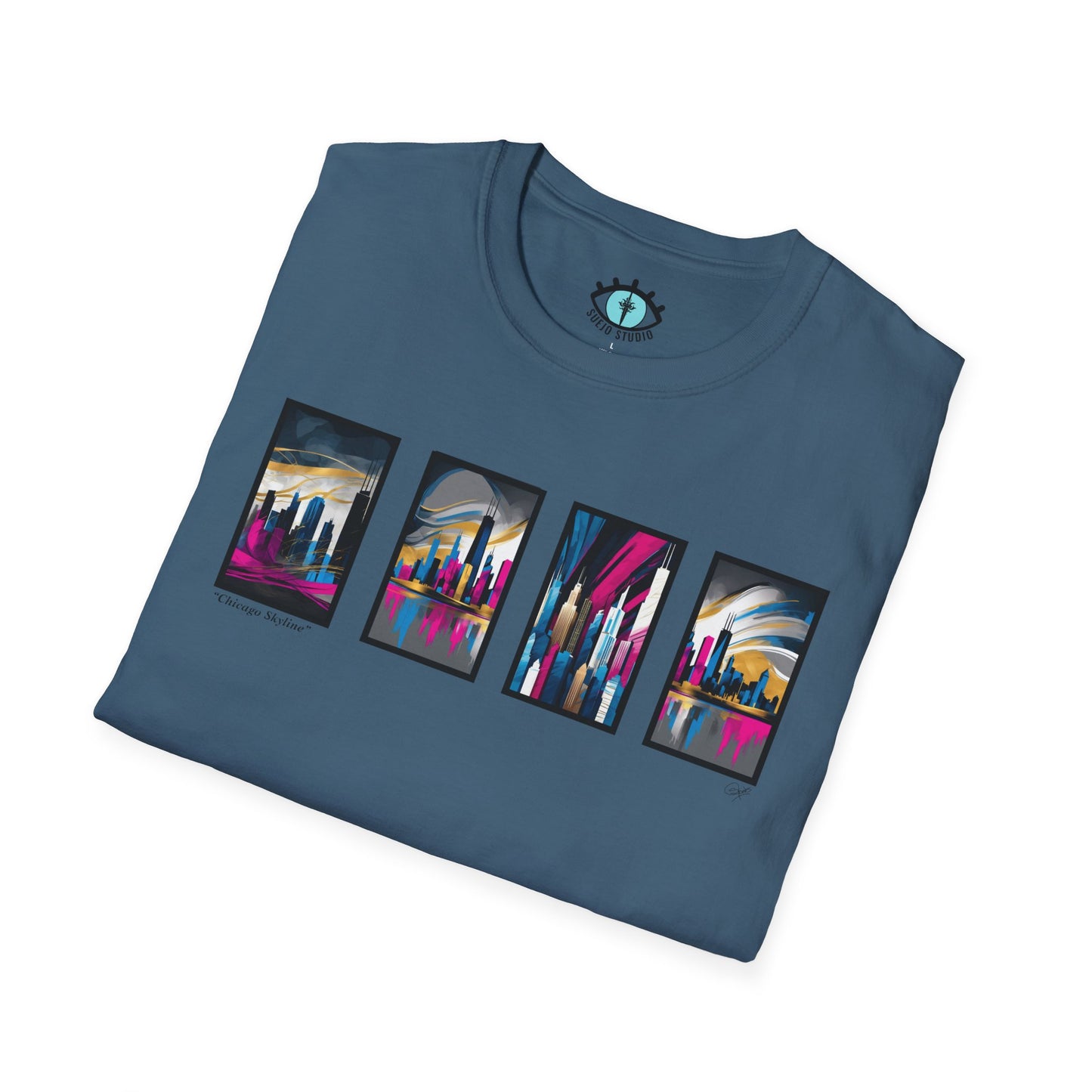 “Chicago Skyline” Abstract Art - Unisex T-Shirt