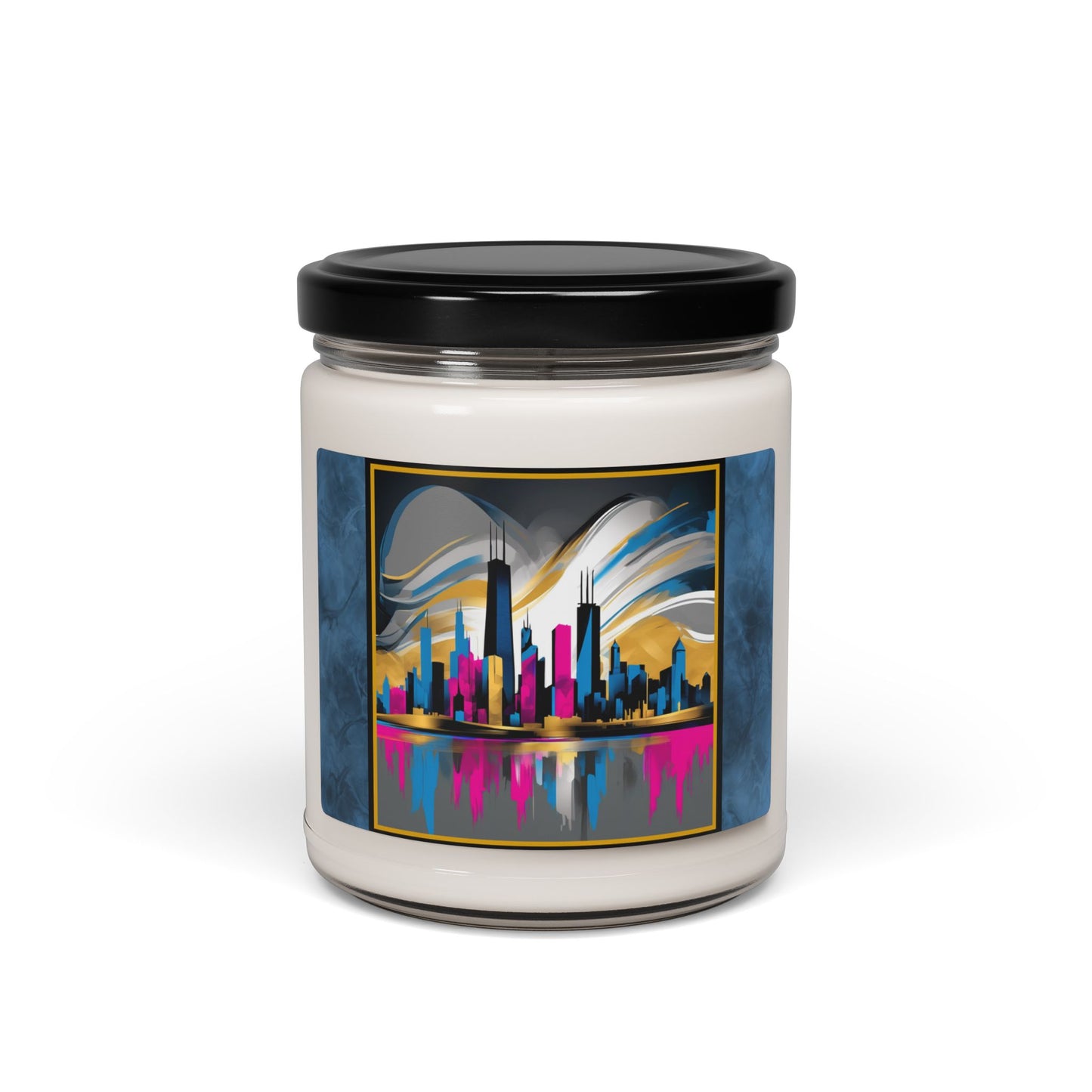 “Chicago Skyline” Abstract Art - Scented Soy Candle, 9oz