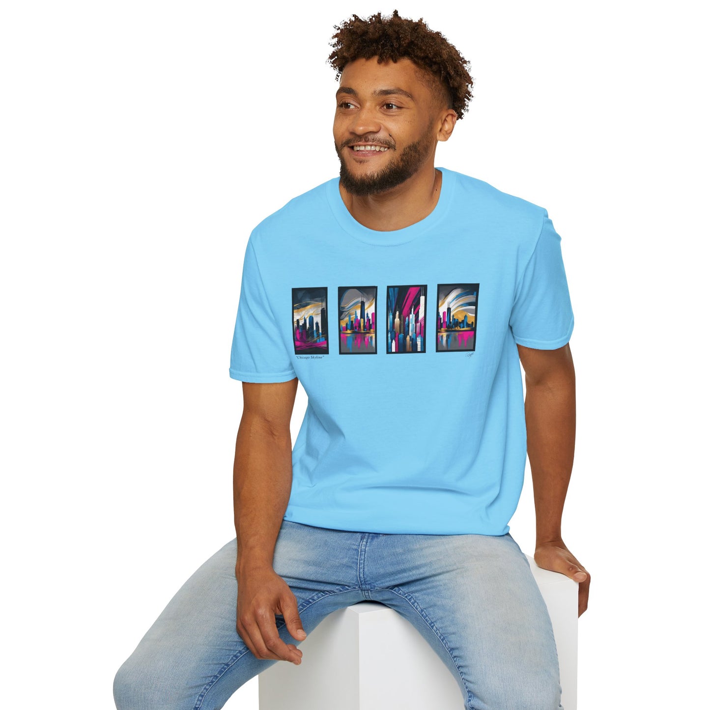 “Chicago Skyline” Abstract Art - Unisex T-Shirt