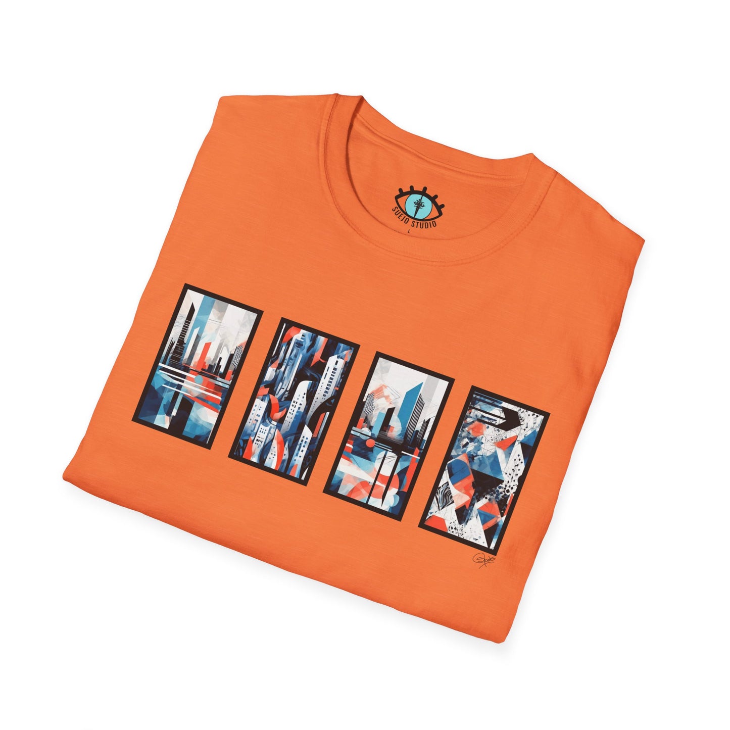 “Cityscape Blue” Abstract Art - Unisex T-Shirt