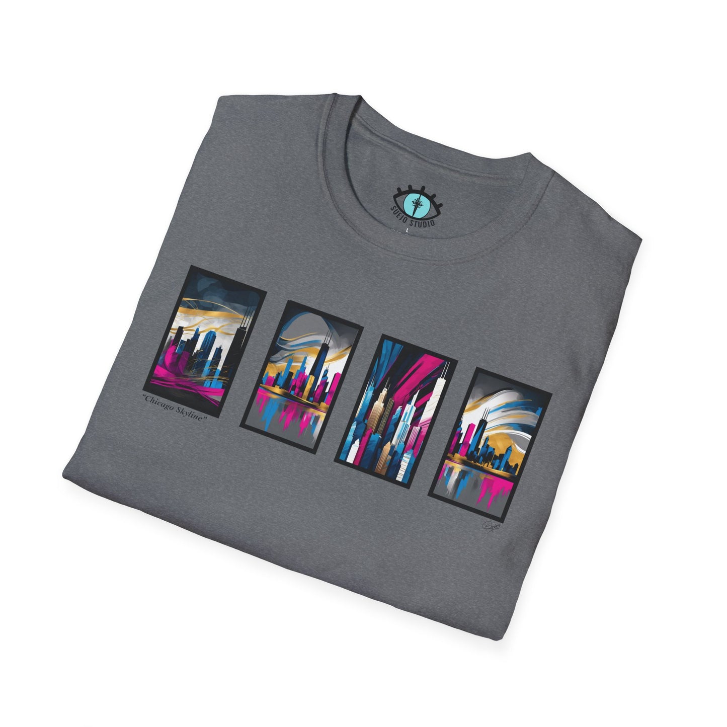 “Chicago Skyline” Abstract Art - Unisex T-Shirt