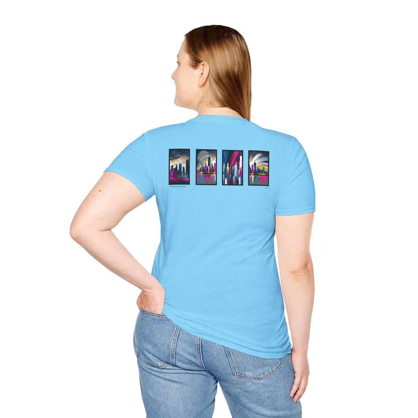 “Chicago Skyline” Abstract Art - Unisex T-Shirt