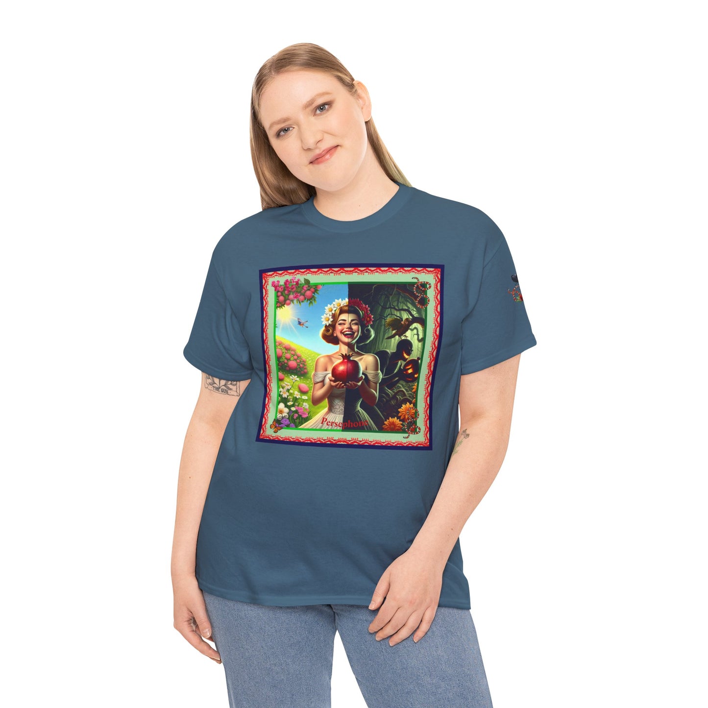 Persephone- Goddess of Spring and Queen of the Underworld - Unisex Heavy Cotton Tee