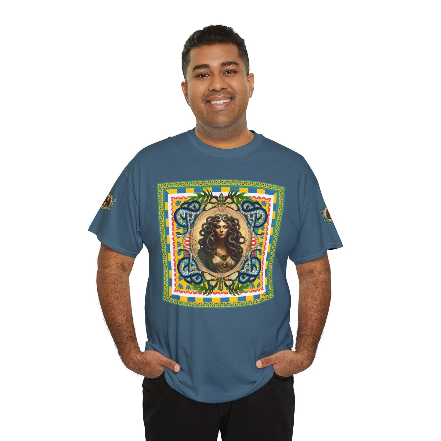 Mona Lisa Medusa - Unisex Cotton T-Shirt