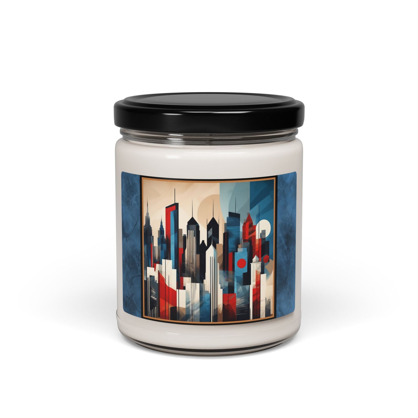 “NYC Skyline” Abstract Art - Scented Soy Candle, 9oz