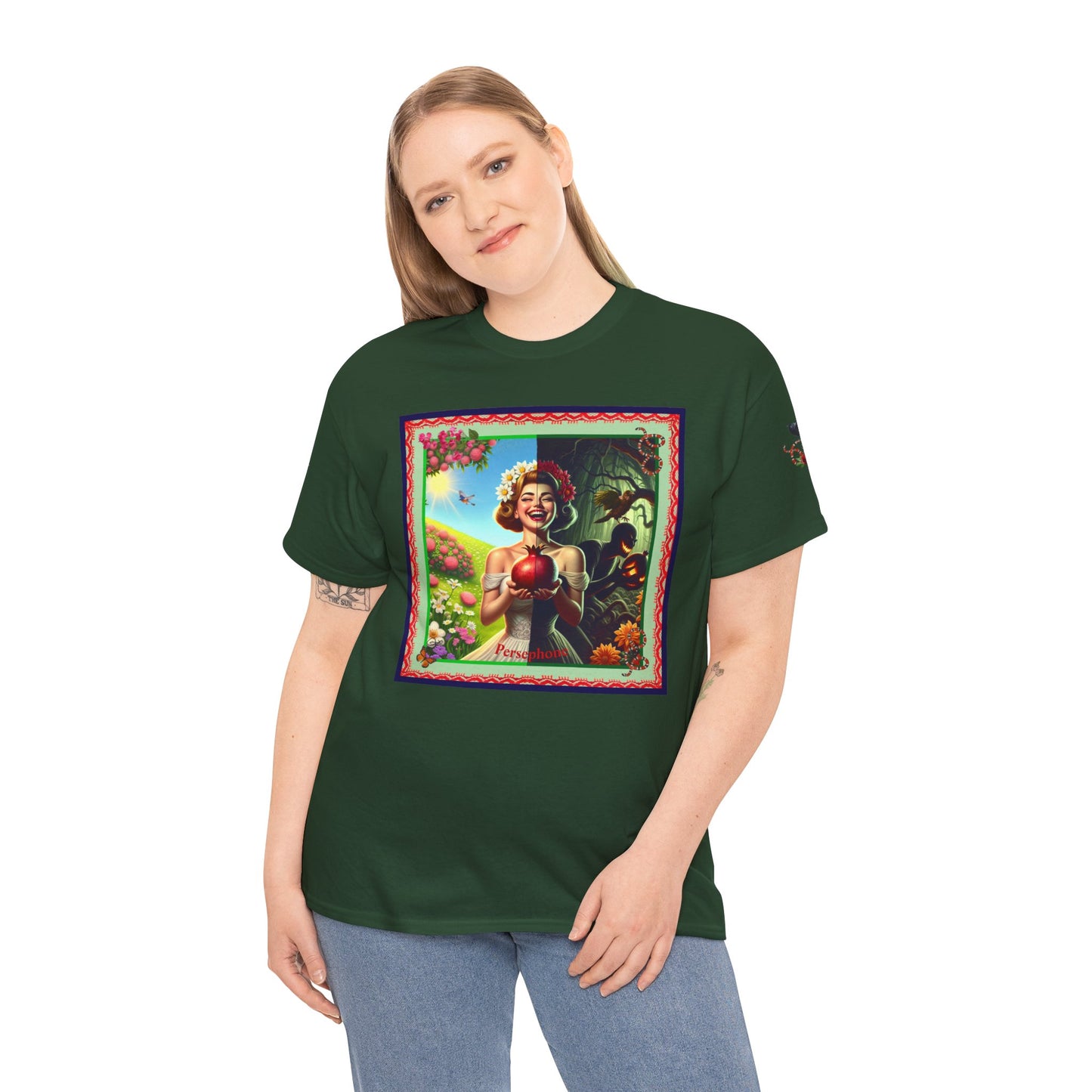 Persephone- Goddess of Spring and Queen of the Underworld - Unisex Heavy Cotton Tee