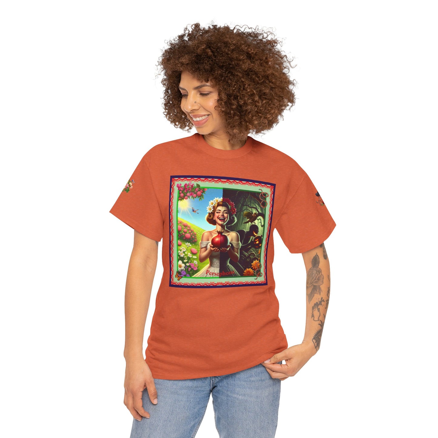 Persephone- Goddess of Spring and Queen of the Underworld - Unisex Heavy Cotton Tee