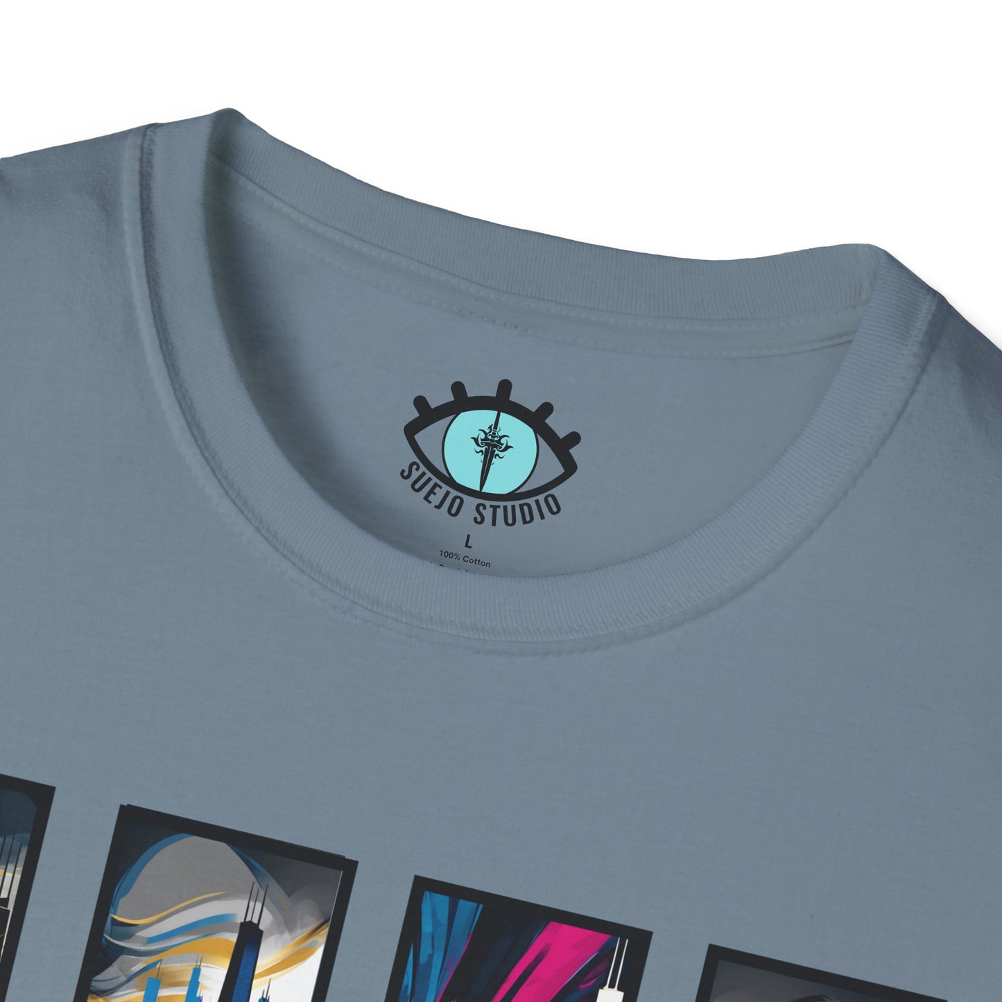 “Chicago Skyline” Abstract Art - Unisex T-Shirt