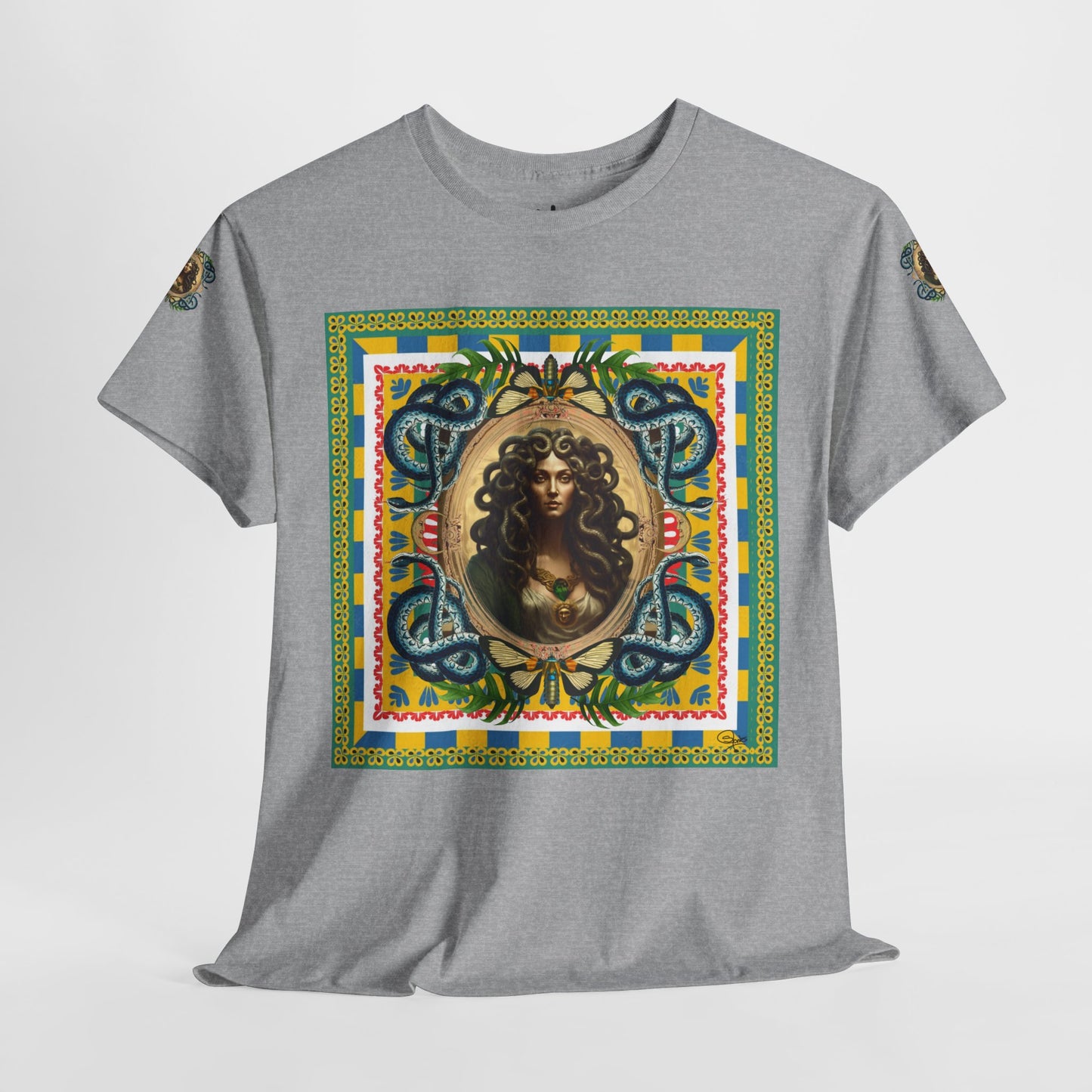 Mona Lisa Medusa - Unisex Cotton T-Shirt