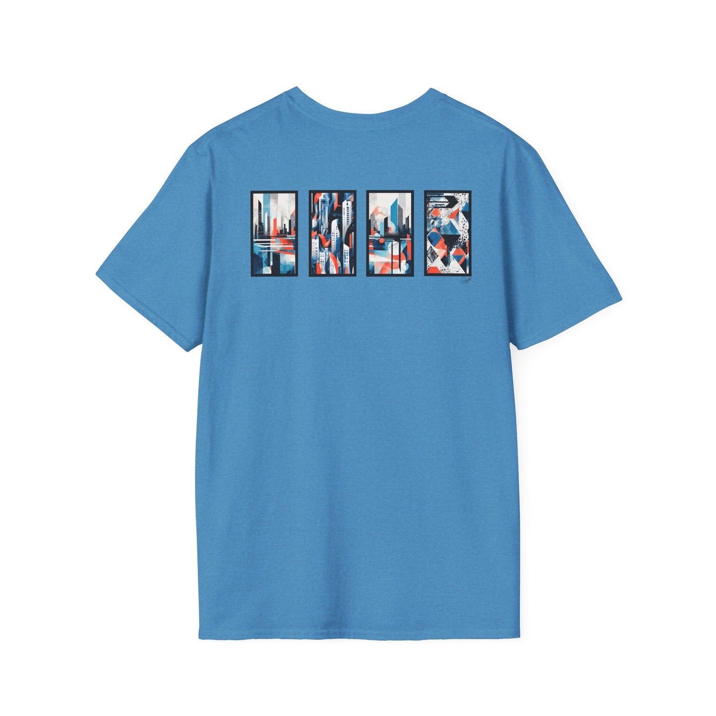 “Cityscape Blue” Abstract Art - Unisex T-Shirt