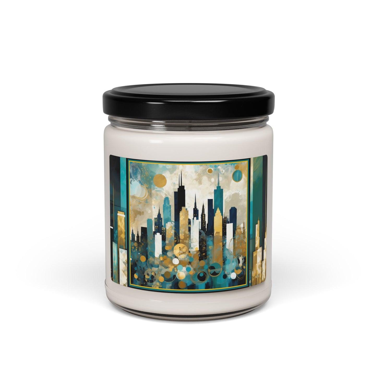 “LA Sunset Skyline” Abstract Art - Scented Soy Candle, 9oz