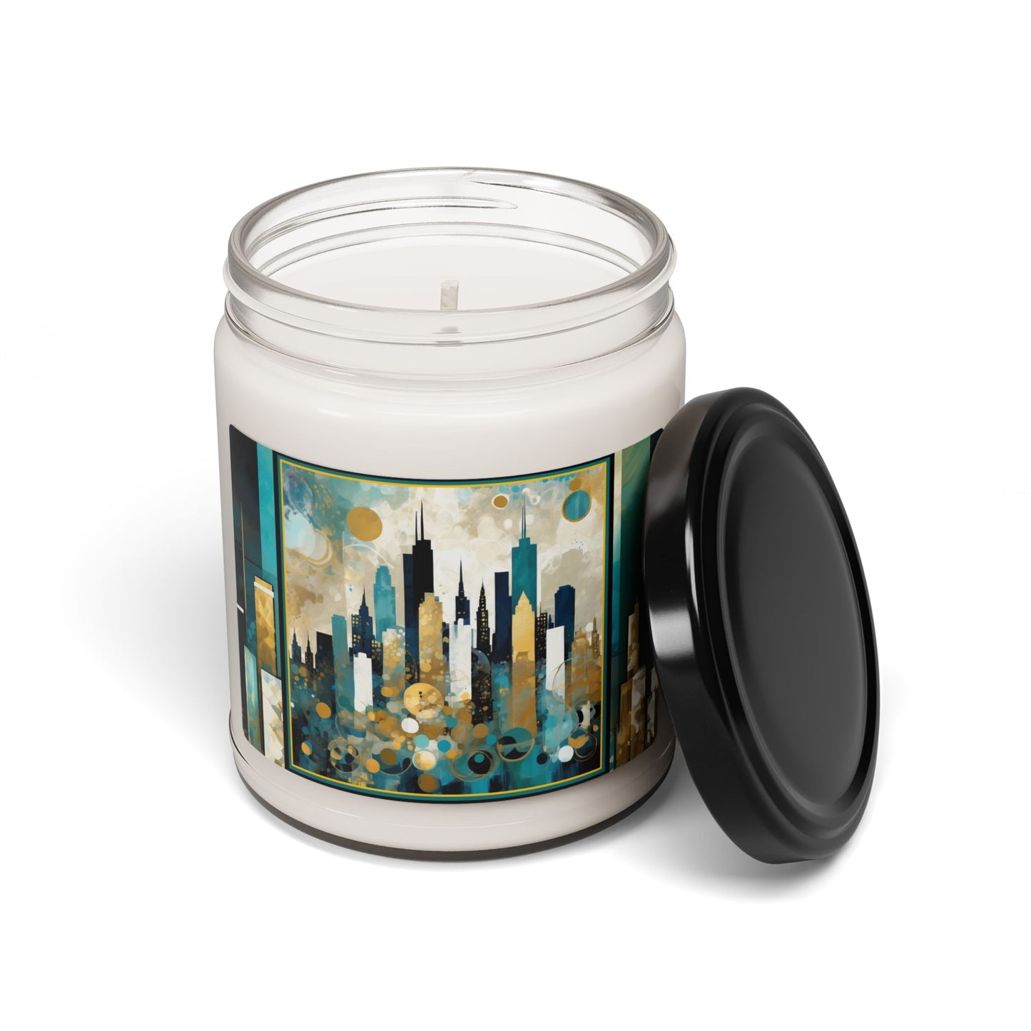 “LA Sunset Skyline” Abstract Art - Scented Soy Candle, 9oz