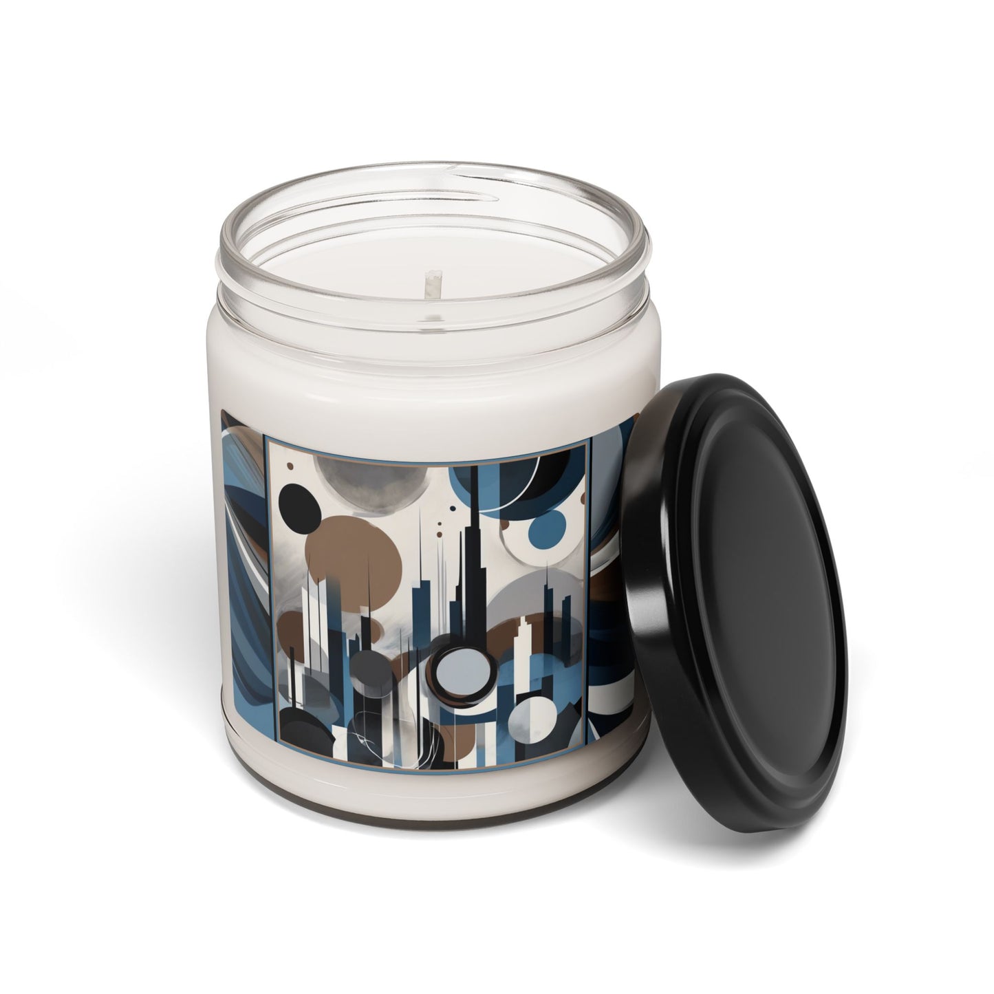 “Metropolis Skyline” Abstract Art - Scented Soy Candle, 9oz