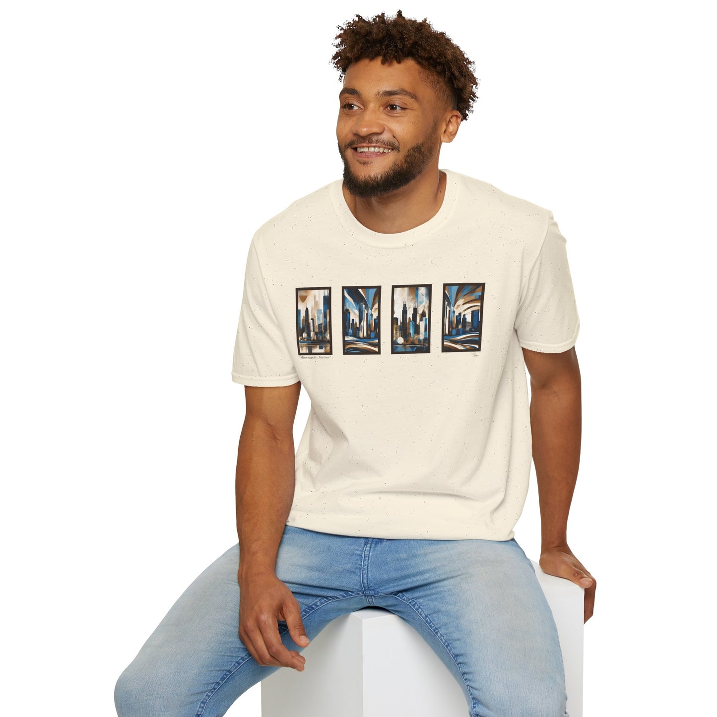 “Minneapolis Skyline” Abstract Art - Unisex T-Shirt