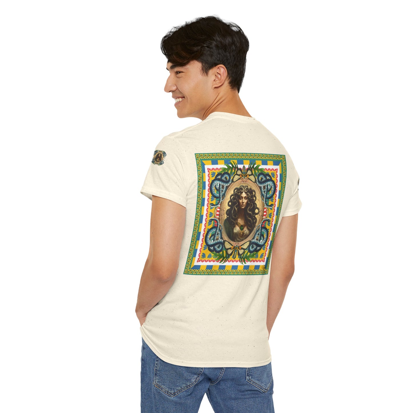 Mona Lisa Medusa - Unisex Cotton T-Shirt