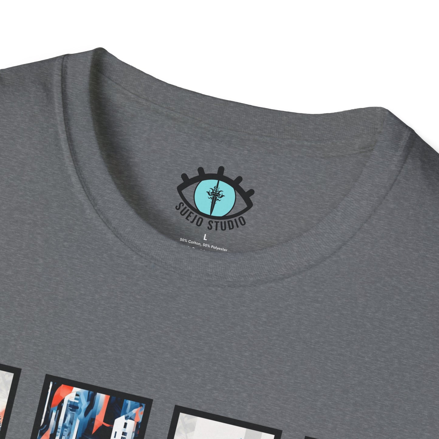 “Cityscape Blue” Abstract Art - Unisex T-Shirt