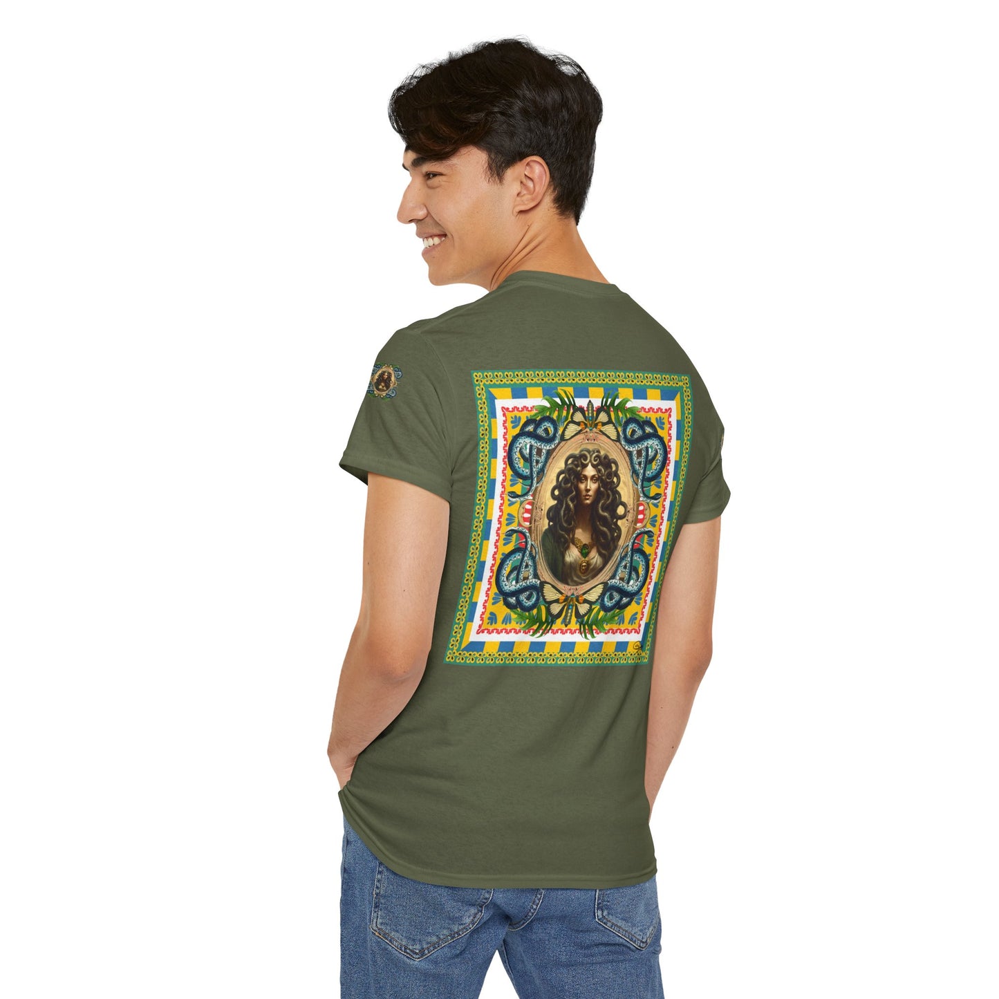 Mona Lisa Medusa - Unisex Cotton T-Shirt